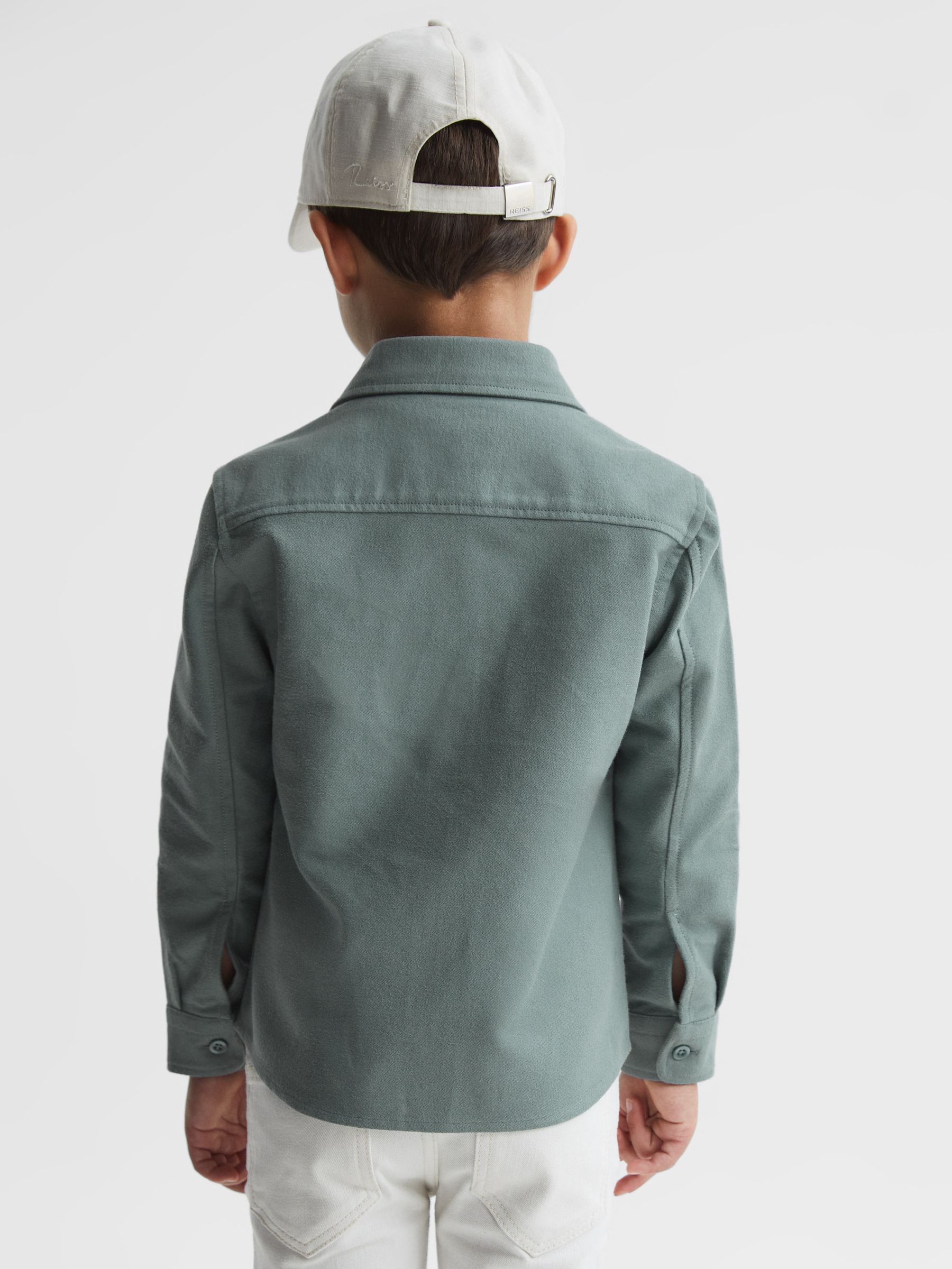 Senior Twin Pocket Overshirt in Duck Egg - Image 5 of 6