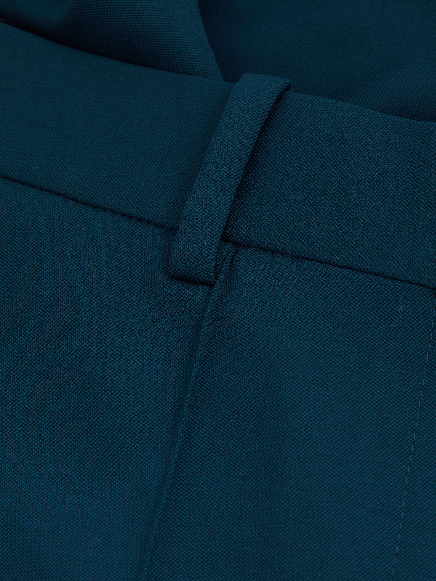 Wool Blend Wide Leg Suit Trousers in Teal - Image 6 of 6