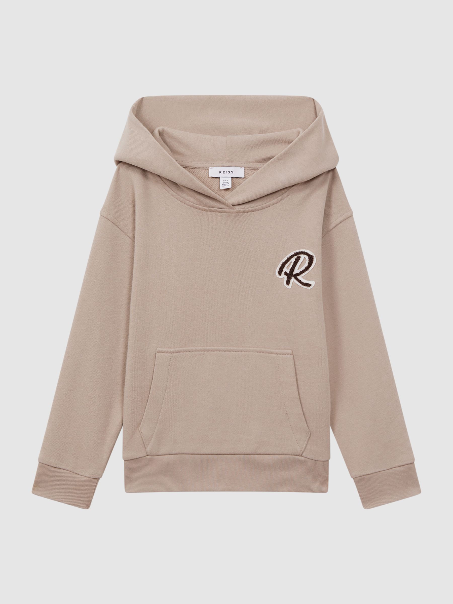 Junior Relaxed Garment Dyed Logo Hoodie in Taupe - Image 2 of 6 Junior Relaxed Garment Dyed Logo Hoodie in Taupe - Image 2 of 6