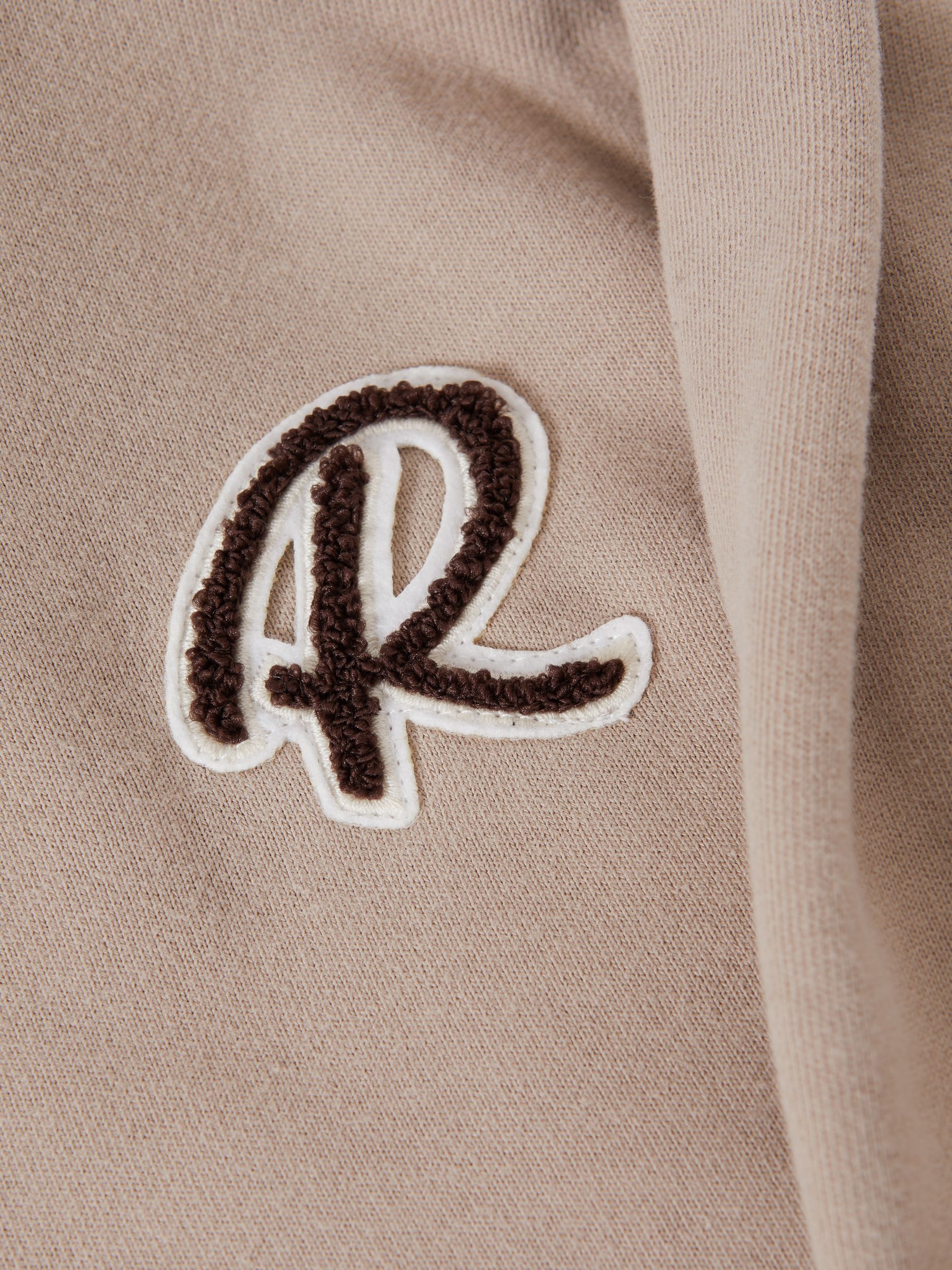 Junior Relaxed Garment Dyed Logo Hoodie in Taupe - Image 6 of 6
