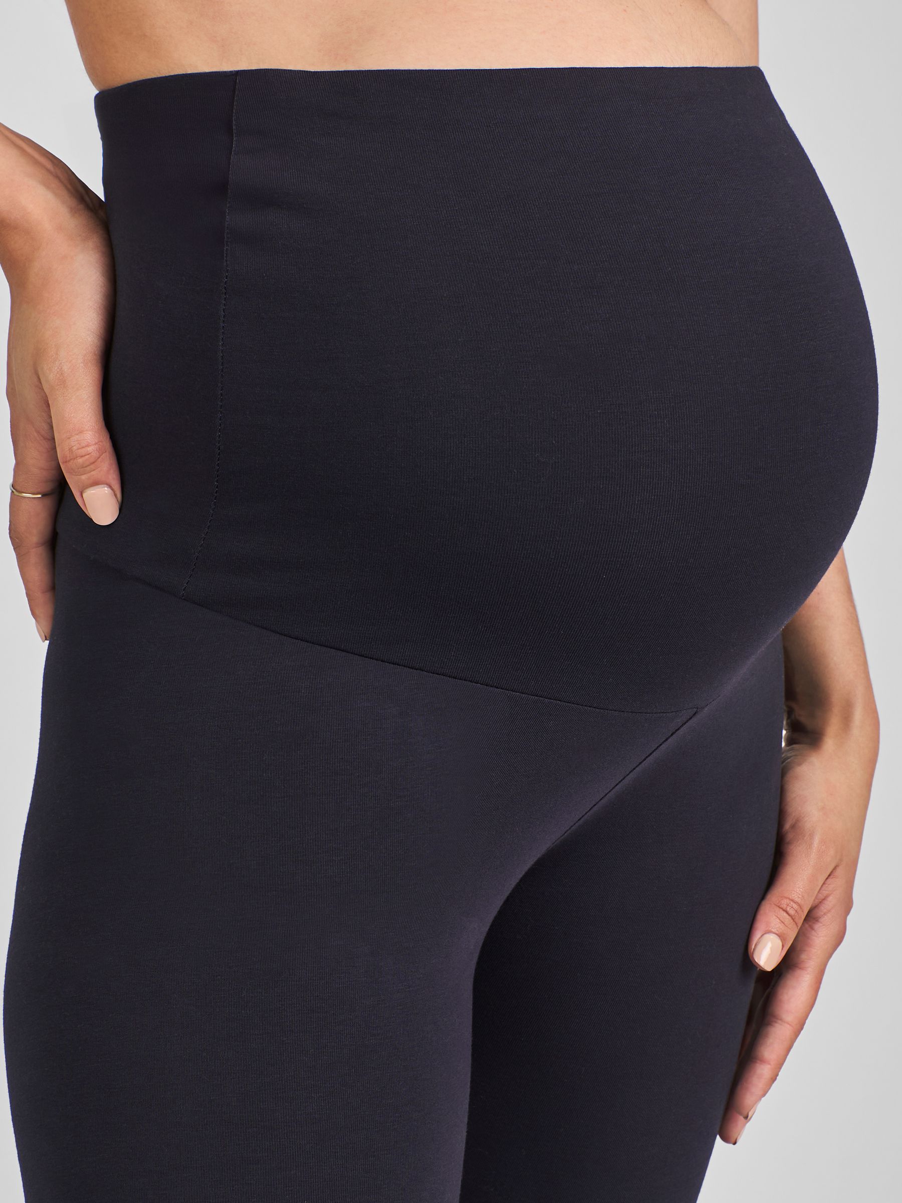 Navy Blue Cotton Rich Maternity Leggings - Image 4 of 5
