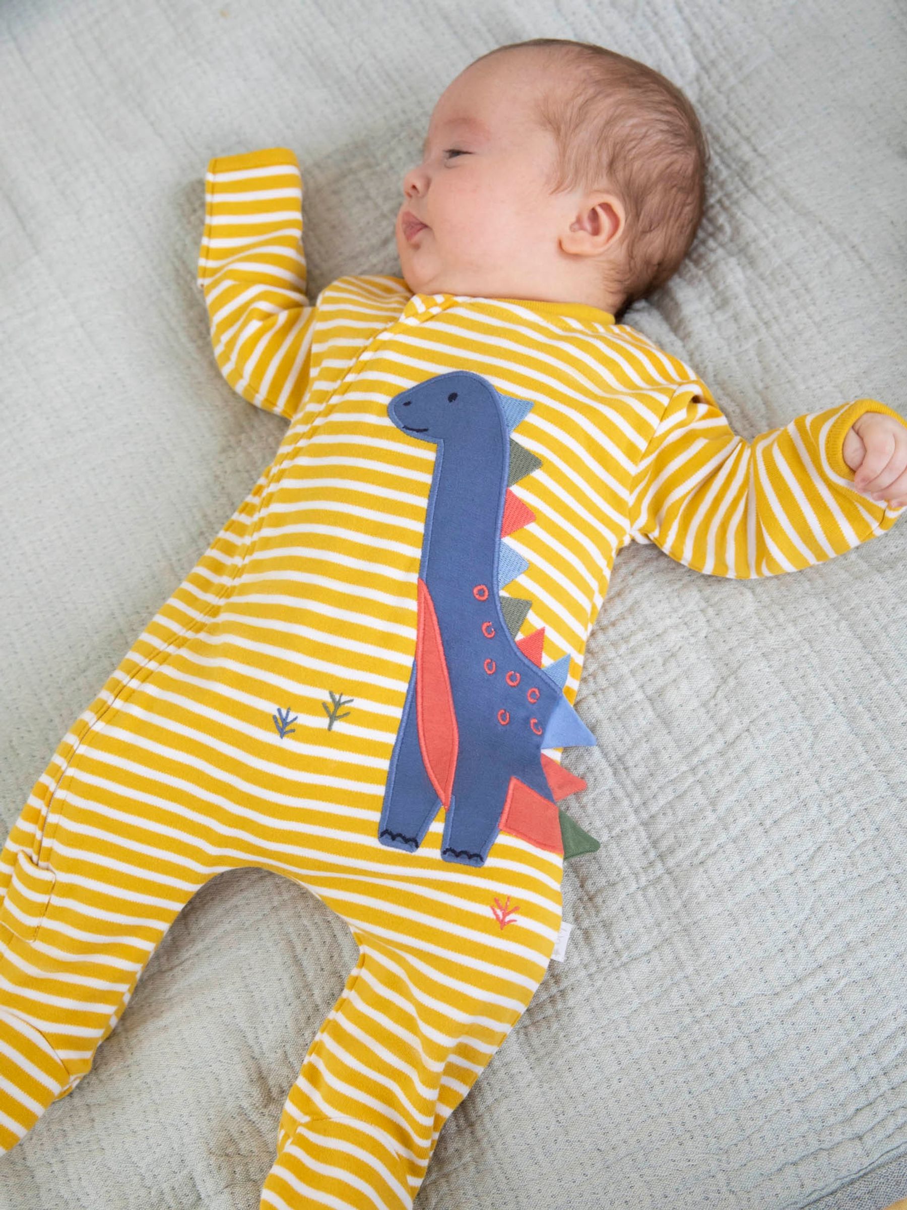 Mustard Dinosaur Appliqué Zip Sleepsuit - Image 3 of 5