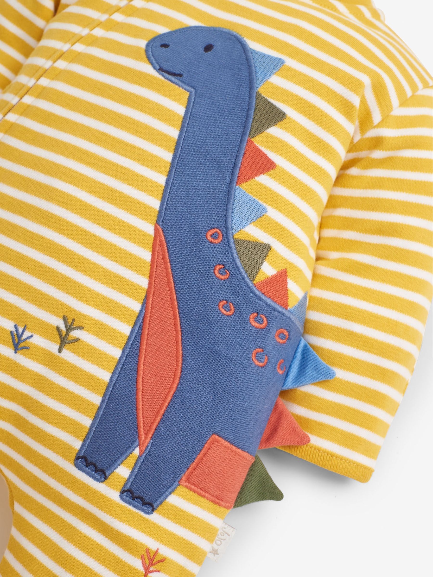Mustard Dinosaur Appliqué Zip Sleepsuit - Image 5 of 5