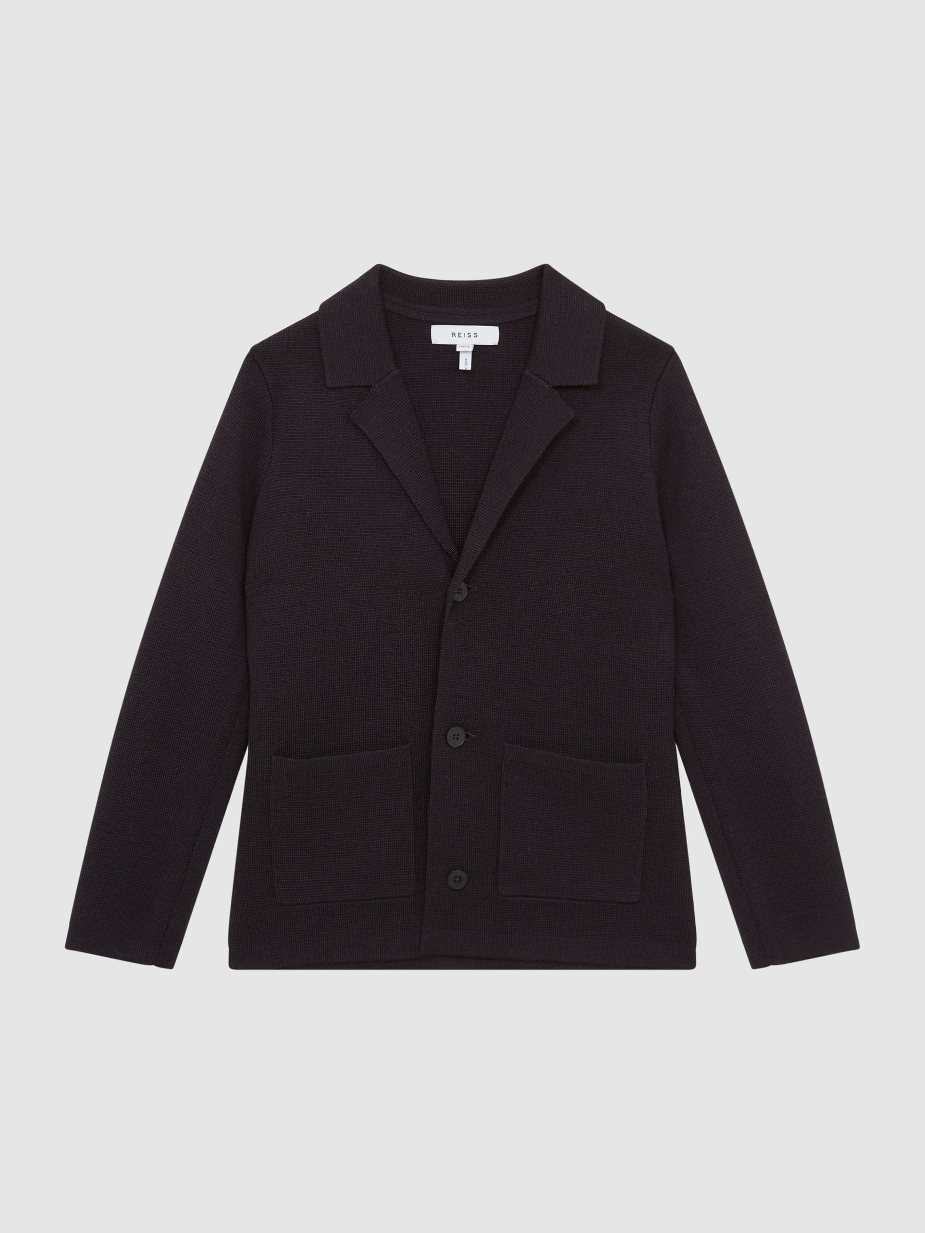 Senior Button Through Slim Fit Wool Blazer in Navy - Image 2 of 6 Senior Button Through Slim Fit Wool Blazer in Navy - Image 2 of 6