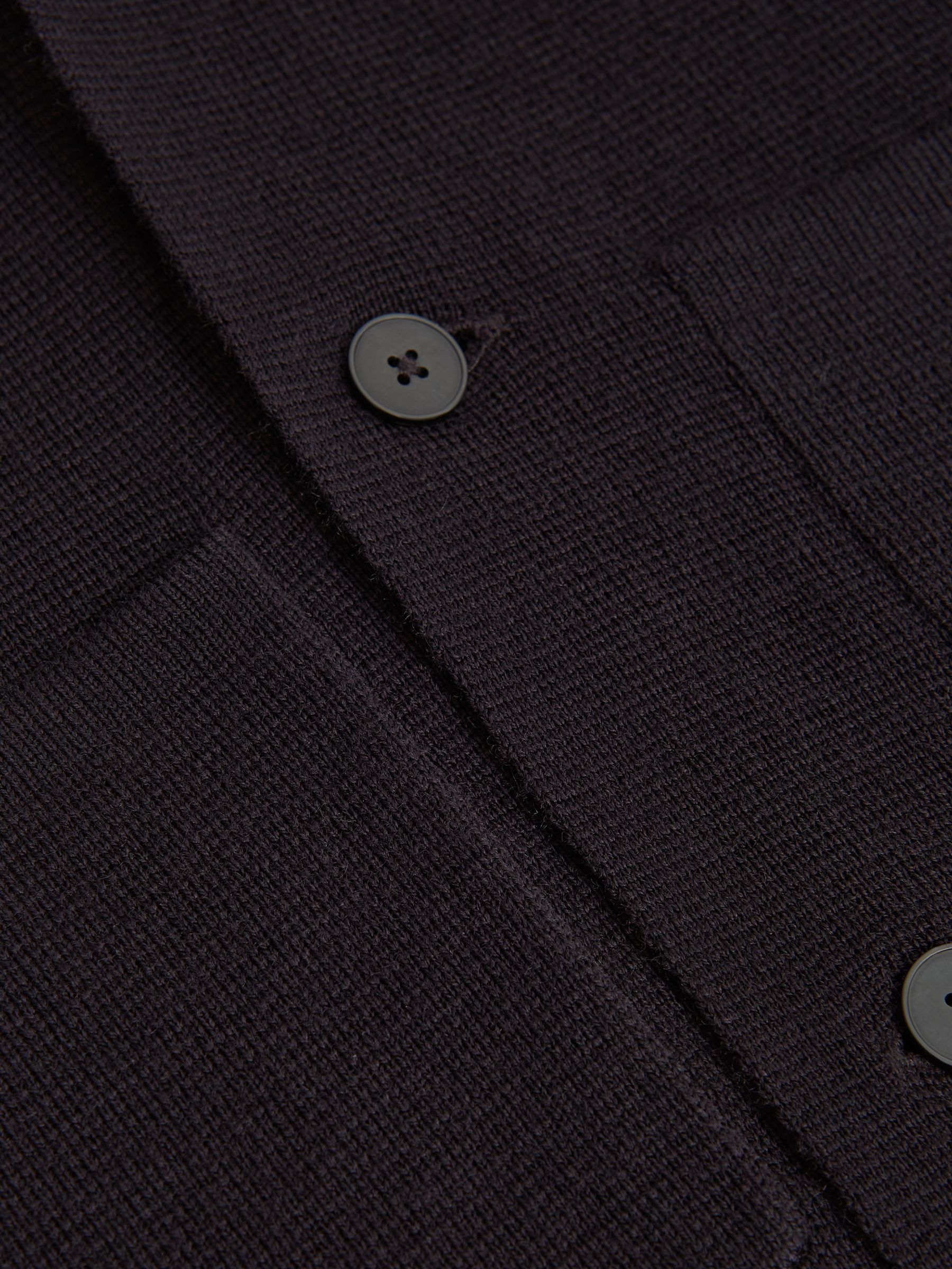 Senior Button Through Slim Fit Wool Blazer in Navy - Image 6 of 6