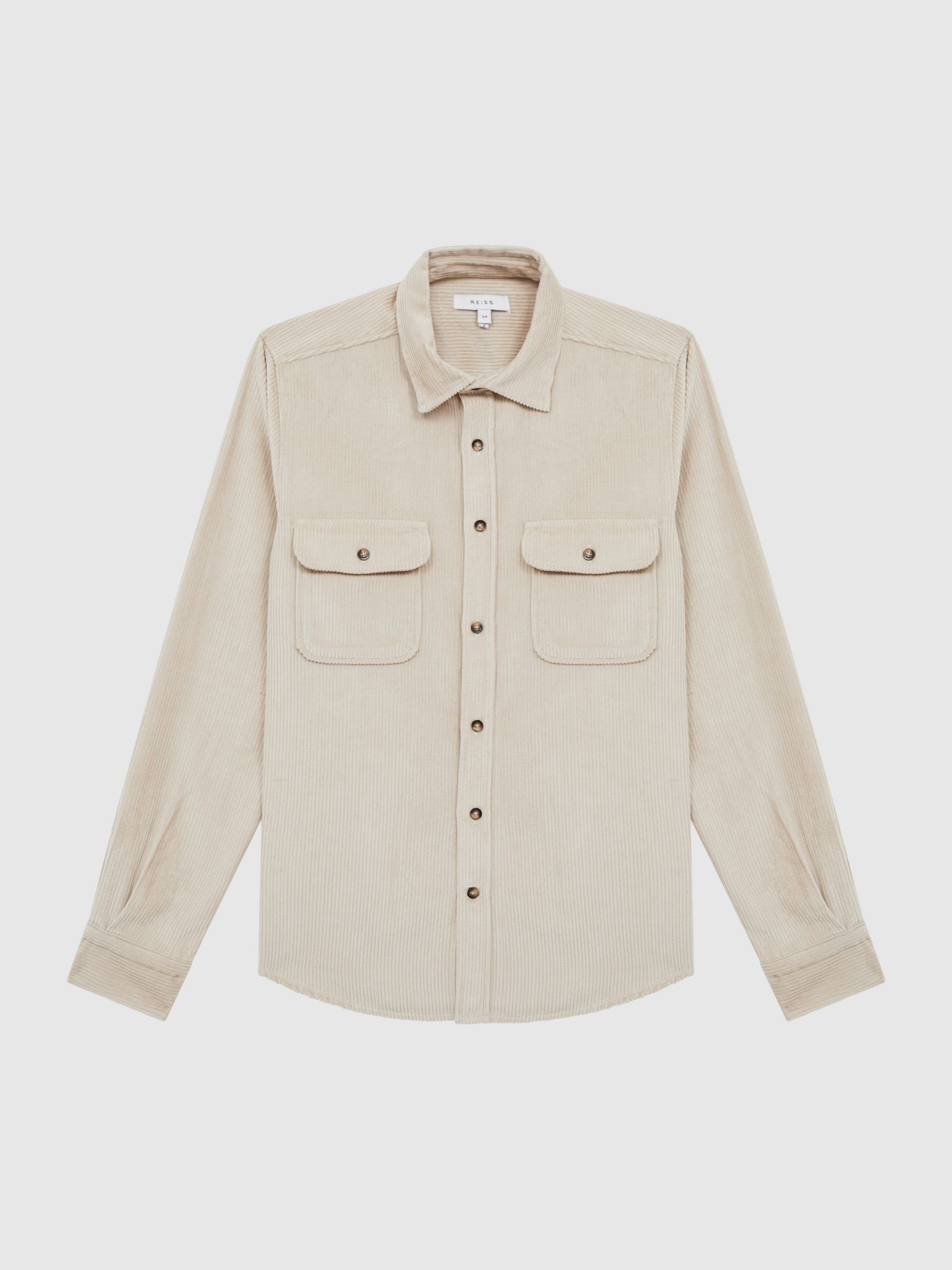 Corduroy Twin Pocket Overshirt in Ecru - Image 2 of 6