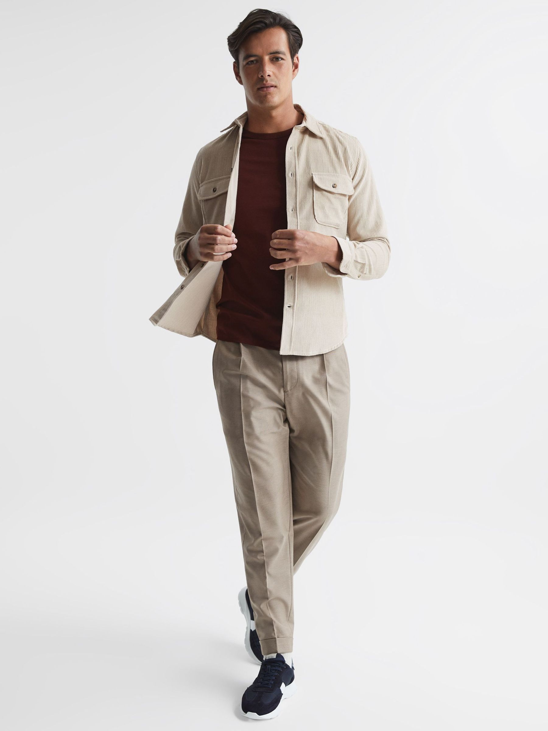 Corduroy Twin Pocket Overshirt in Ecru - Image 3 of 6