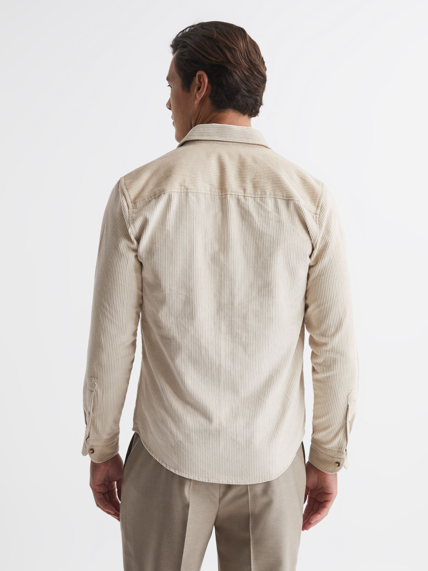 Corduroy Twin Pocket Overshirt in Ecru - Image 5 of 6