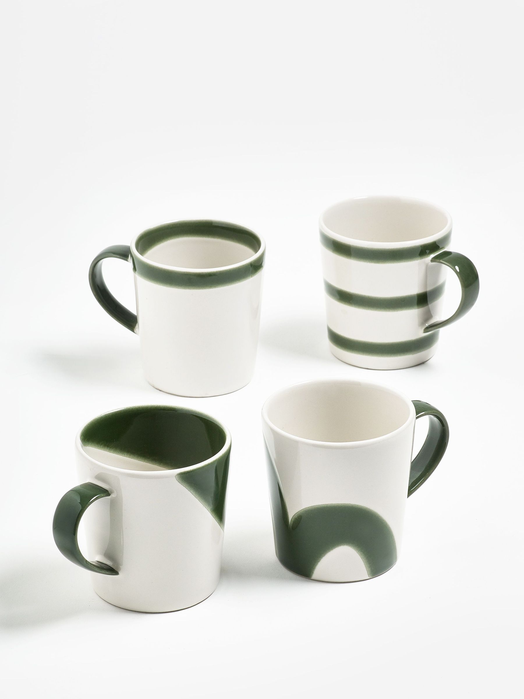 Jasper Conran London Set of 4 Green Abstract Mugs - Image 2 of 10
