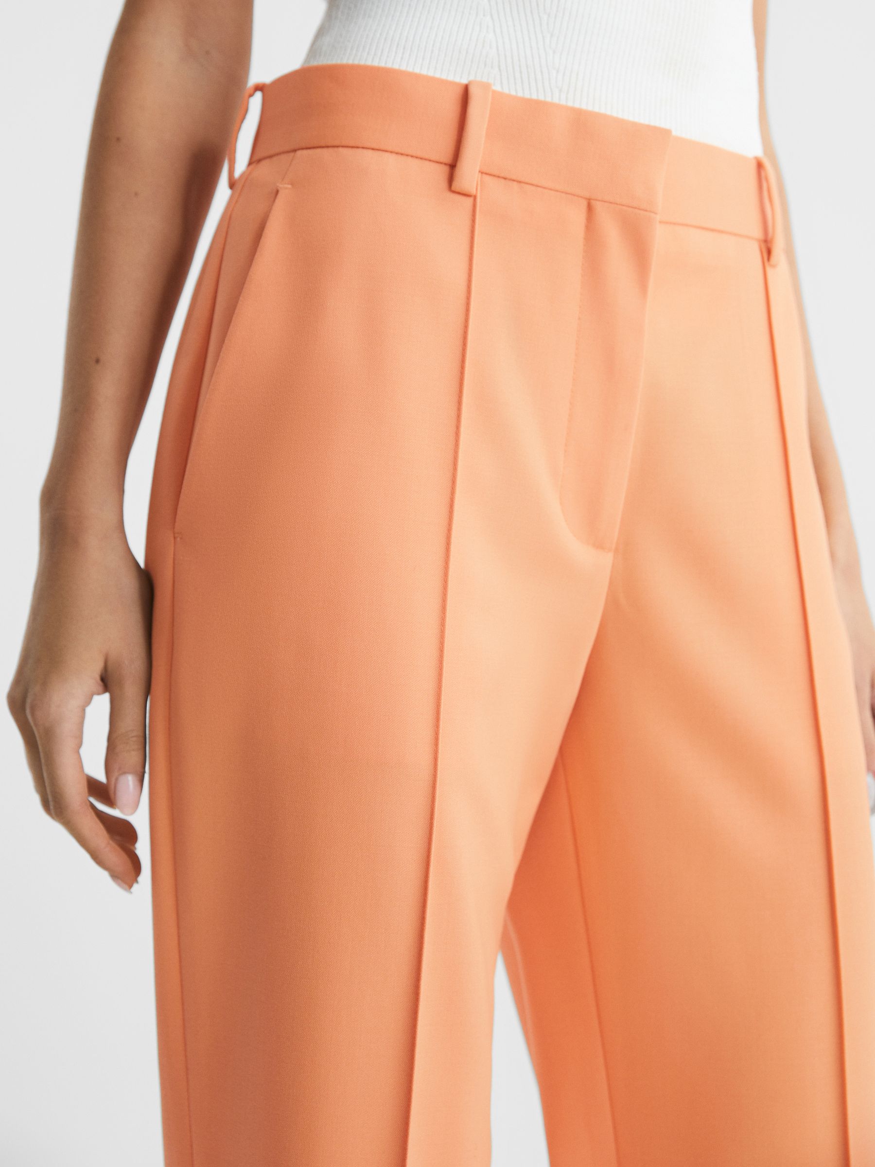 Wide Leg Tailored Trousers in Orange - Image 4 of 7