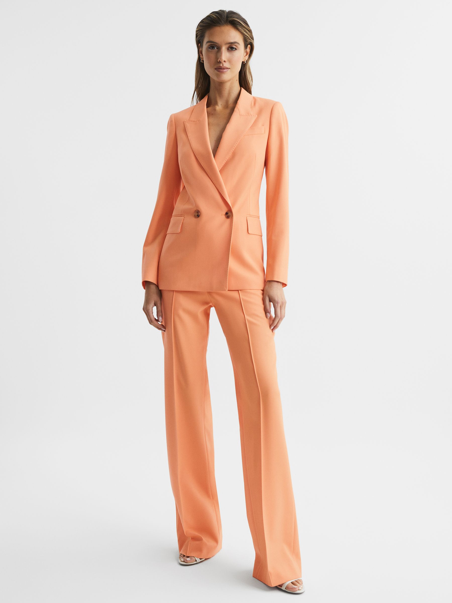Wide Leg Tailored Trousers in Orange - Image 7 of 7
