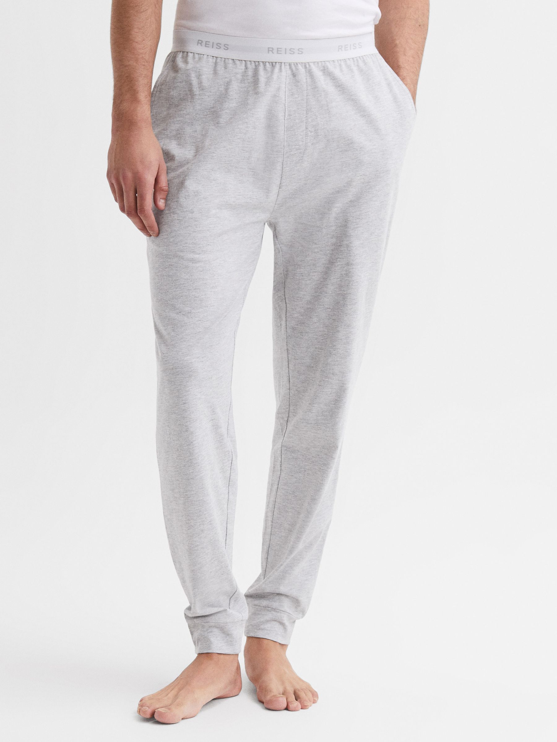 Cotton-Blend Joggers in Grey Melange - Image 1 of 6