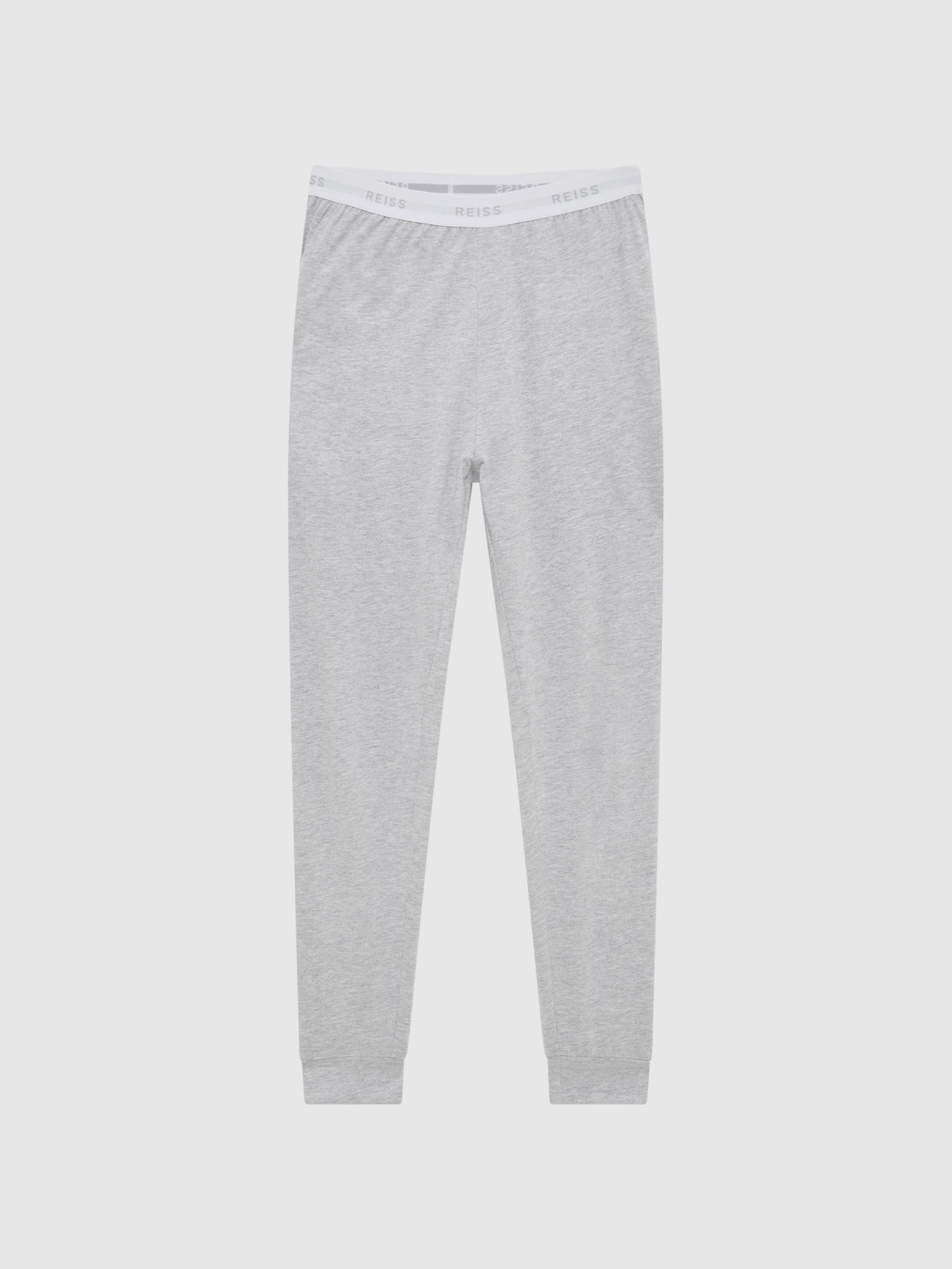 Cotton-Blend Joggers in Grey Melange - Image 2 of 6