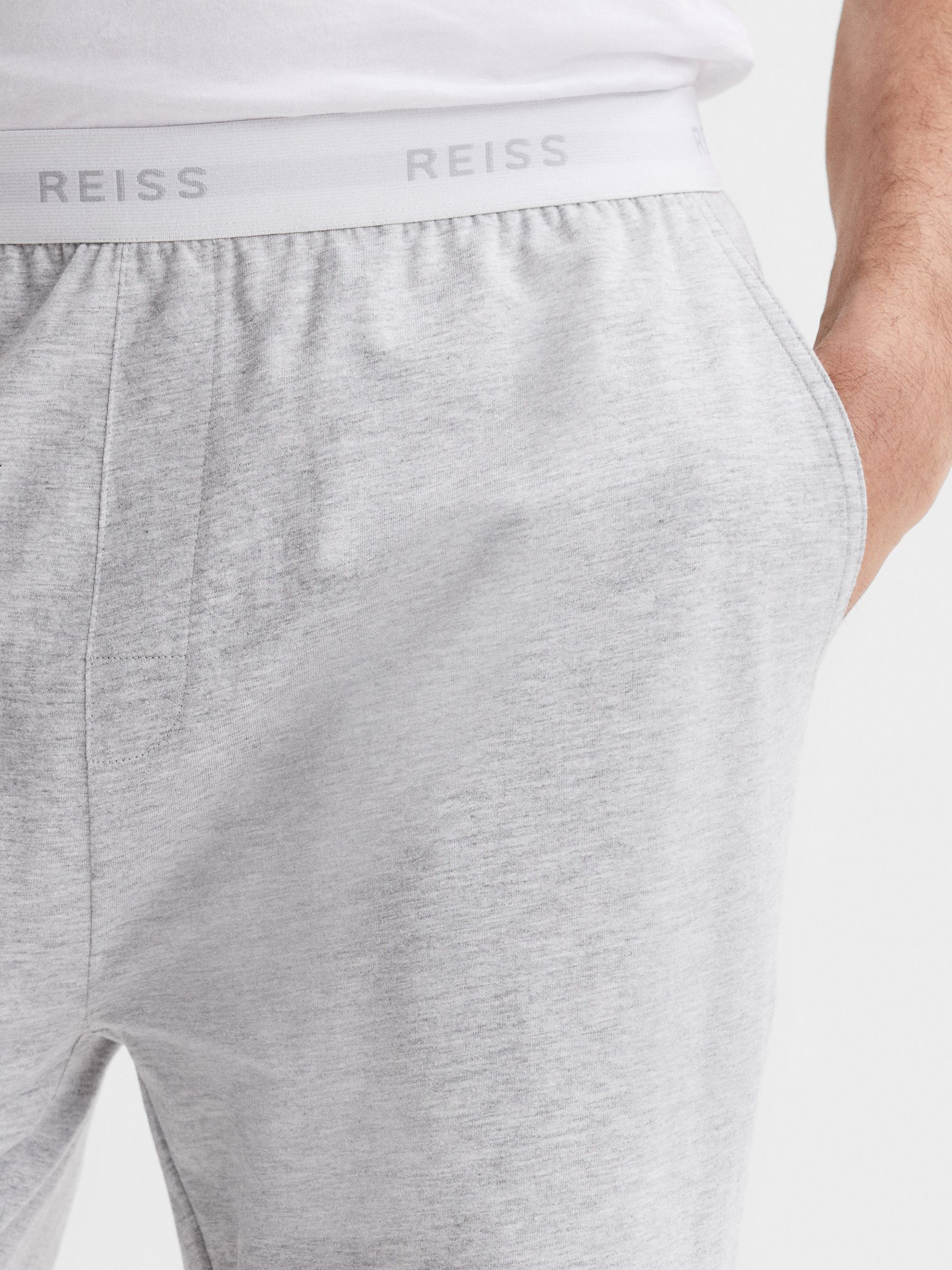 Cotton-Blend Joggers in Grey Melange - Image 4 of 6