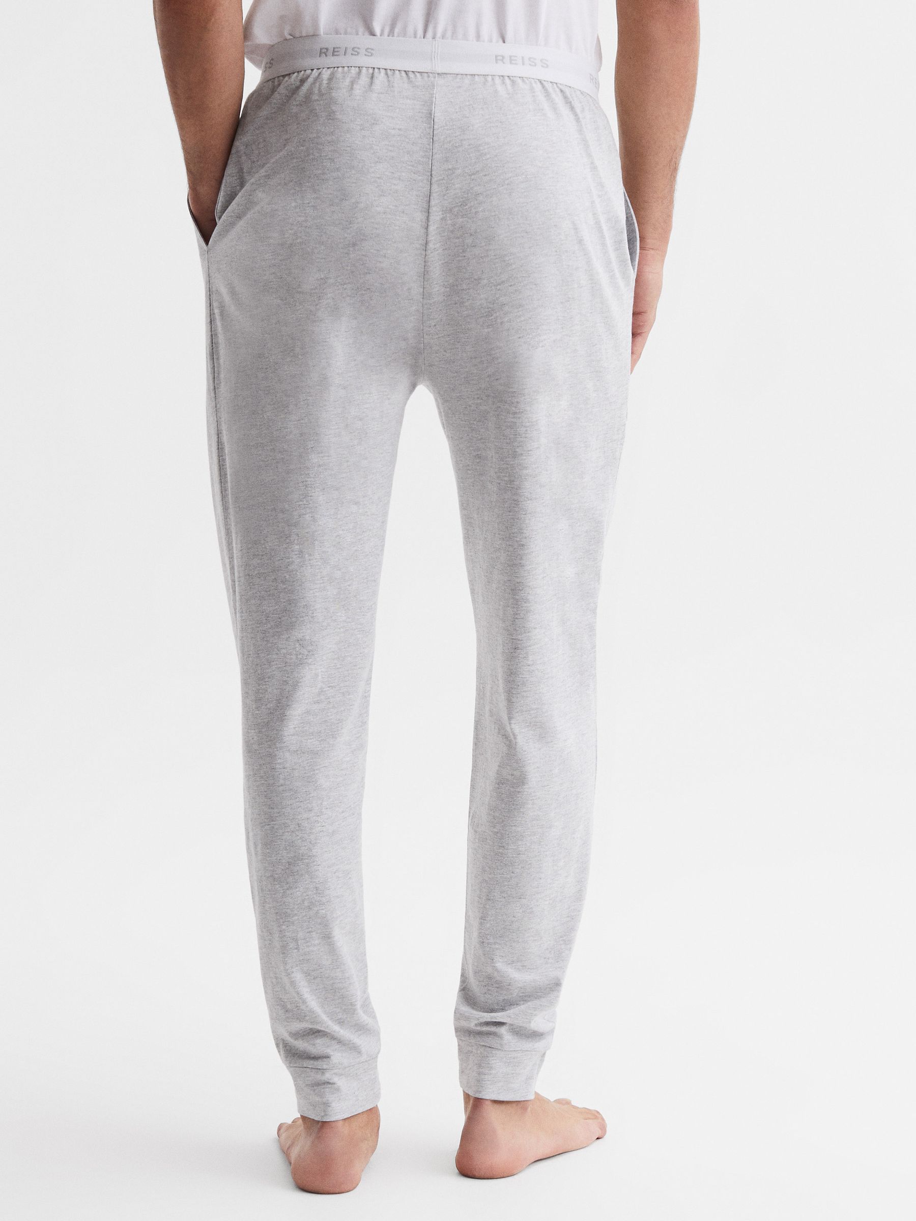 Cotton-Blend Joggers in Grey Melange - Image 5 of 6