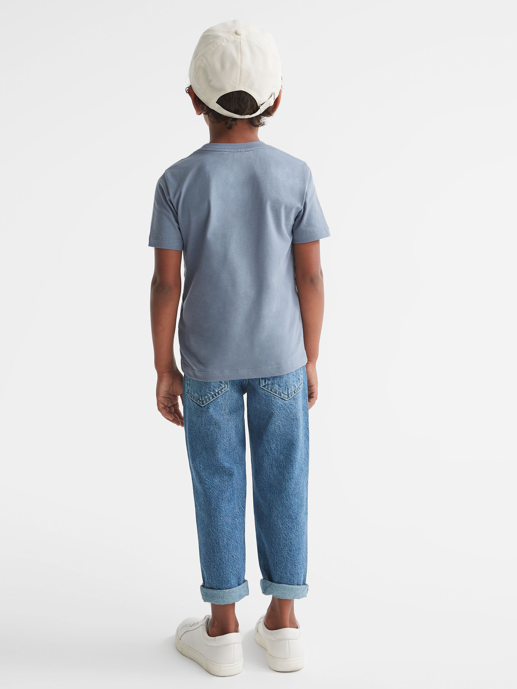 3-9 yrs Crew Neck T-Shirt in Ashley Blue - Image 5 of 6