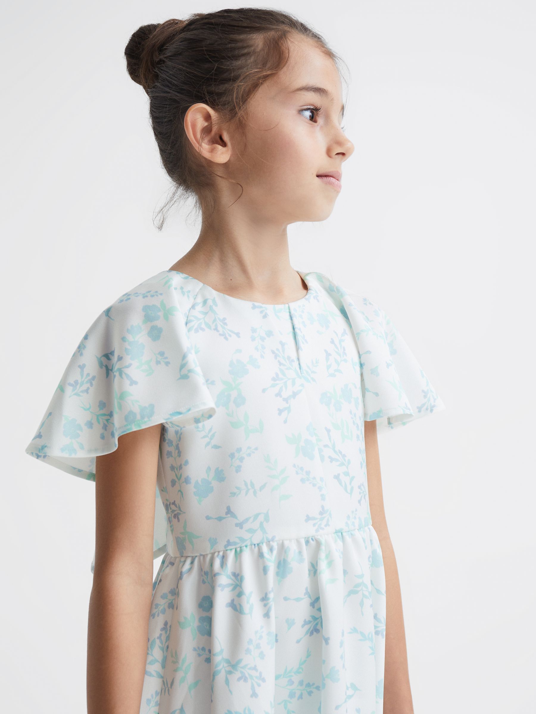 9-12 yrs Satin Midi Dress in Multi - Image 4 of 7
