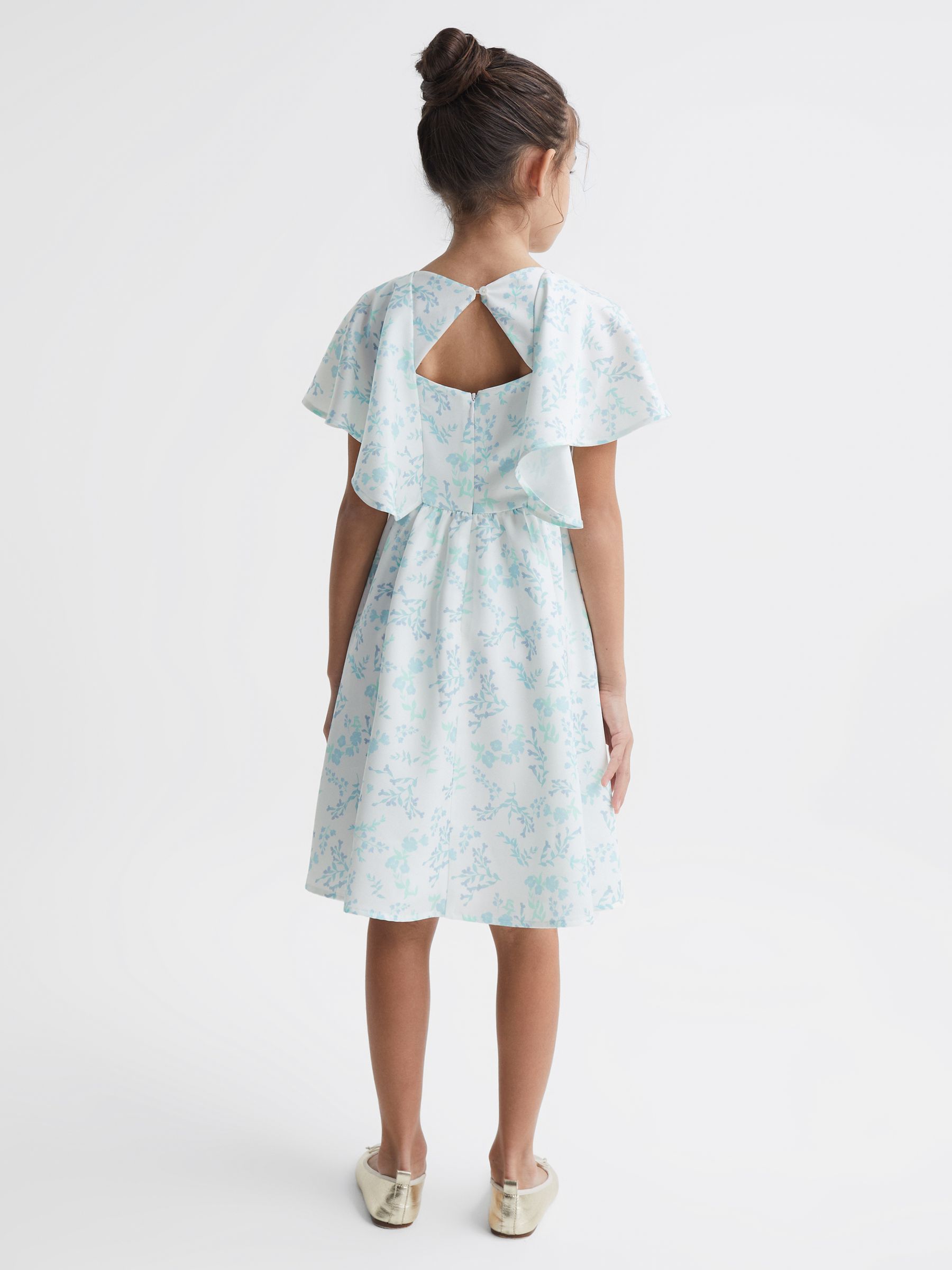 9-12 yrs Satin Midi Dress in Multi - Image 5 of 7