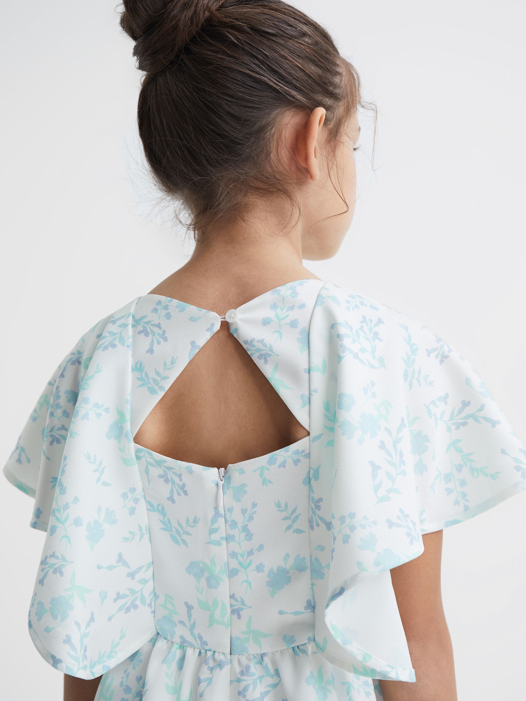 9-12 yrs Satin Midi Dress in Multi - Image 6 of 7