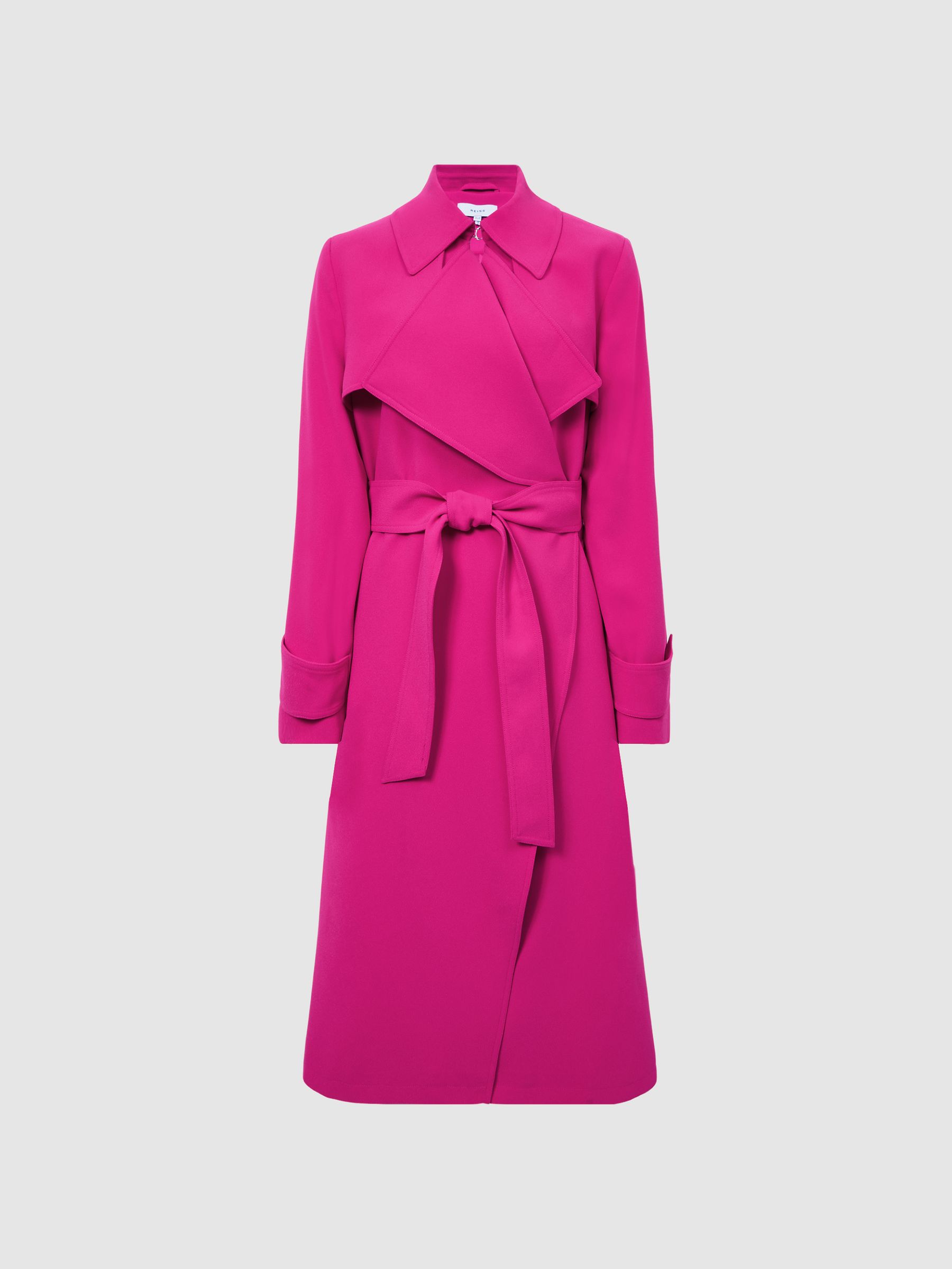 Belted Trench Coat in Pink - Image 2 of 7