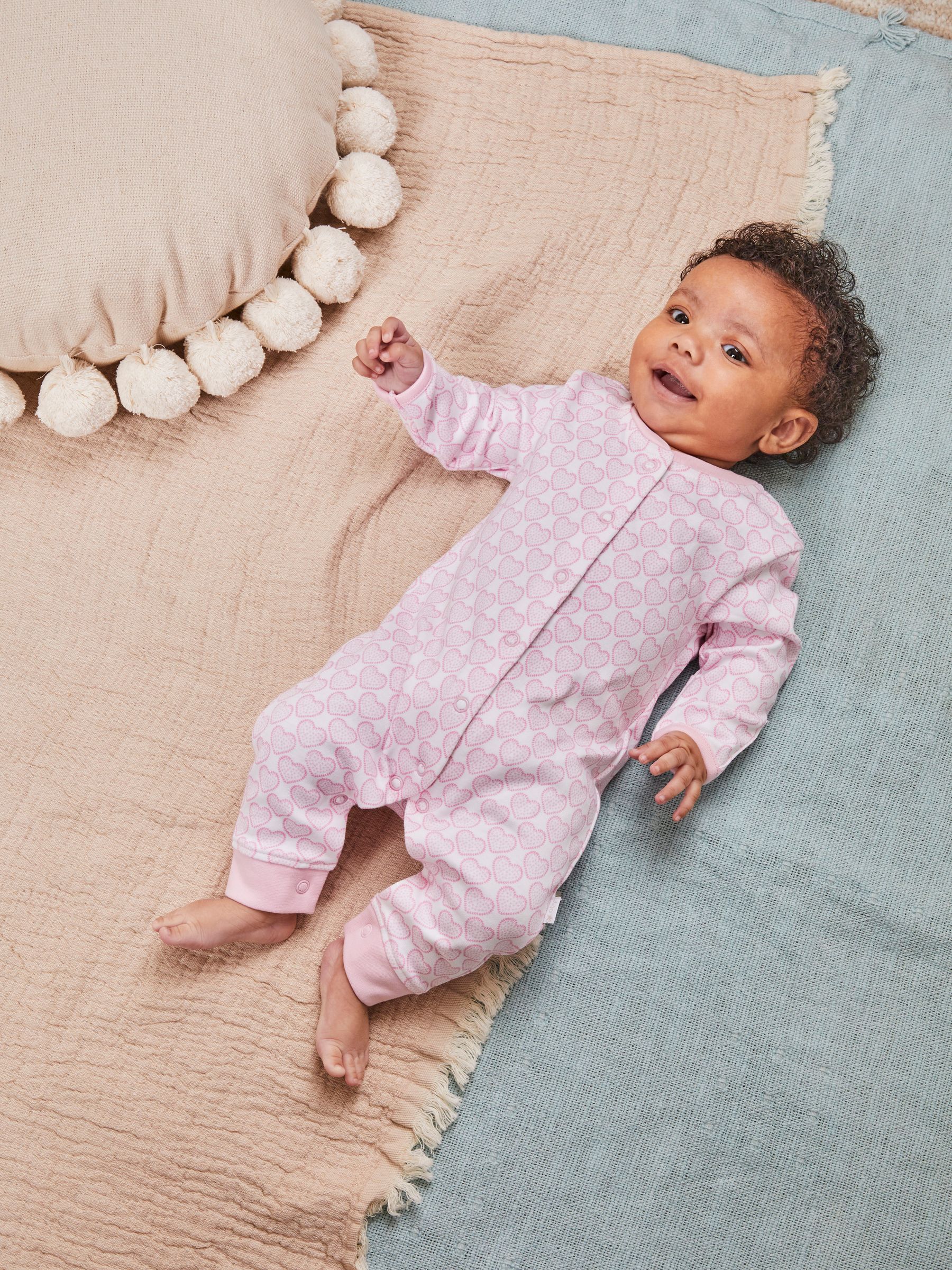 Pink Heart Footless Sleepsuit - Image 2 of 5