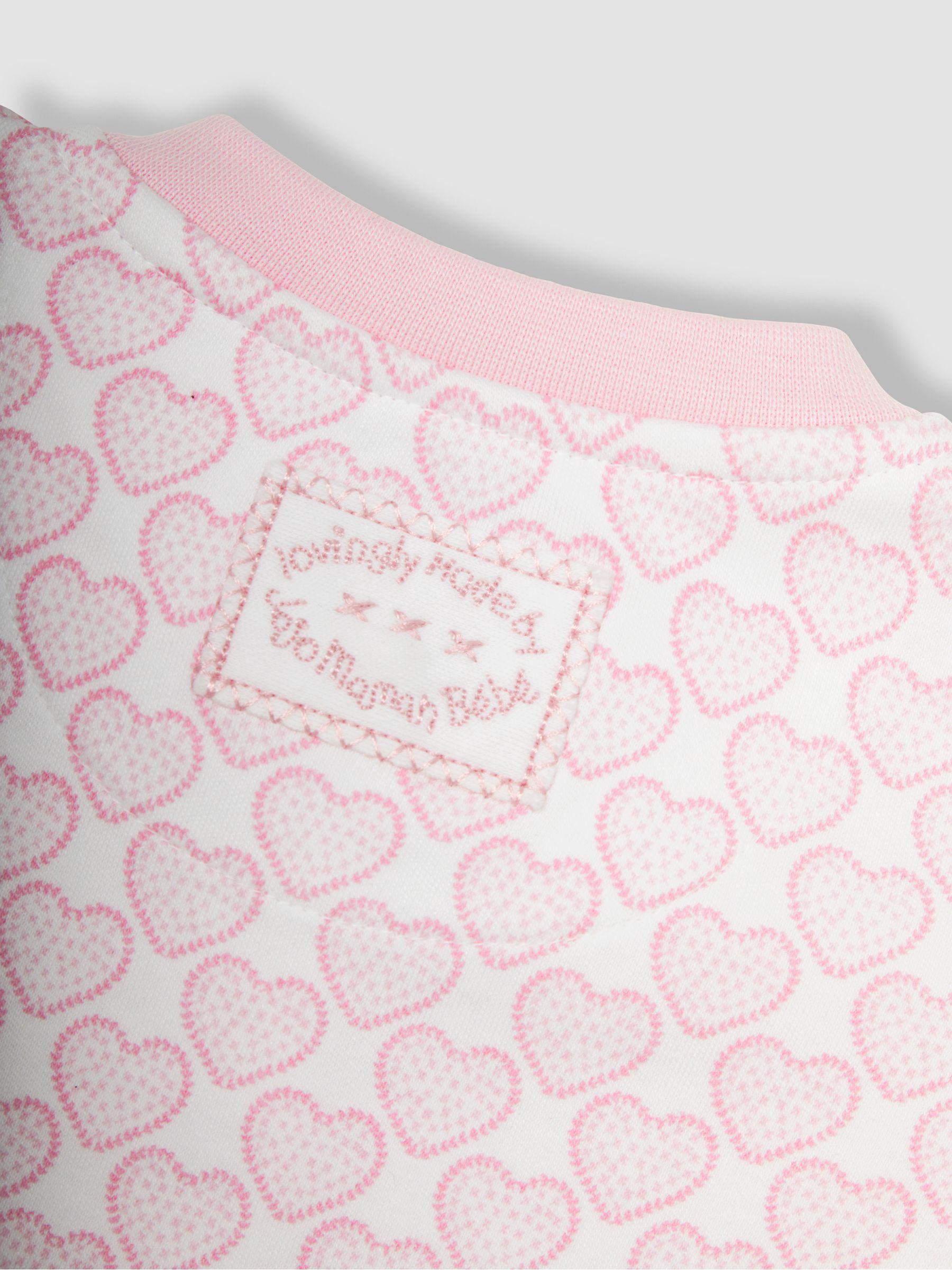 Pink Heart Footless Sleepsuit - Image 5 of 5