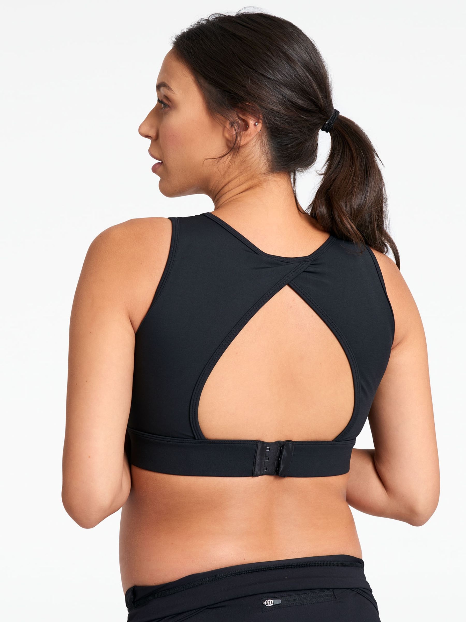 Mid-Impact Maternity & Nursing Sports Bra in Black - Image 2 of 6