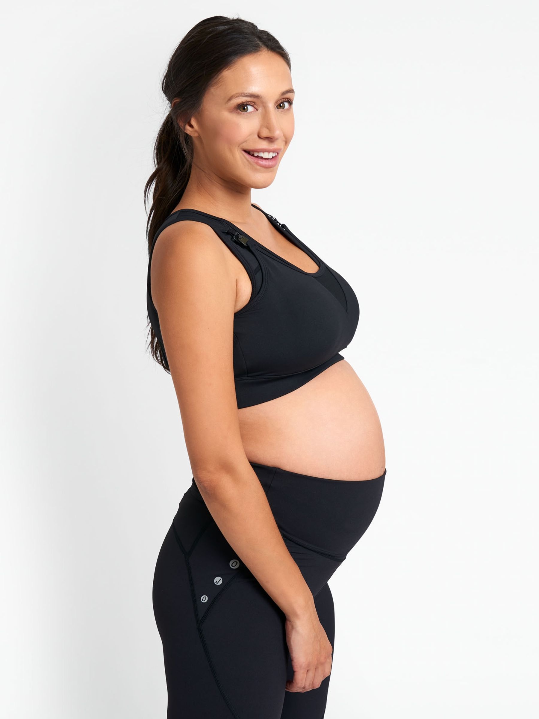 Mid-Impact Maternity & Nursing Sports Bra in Black - Image 4 of 6