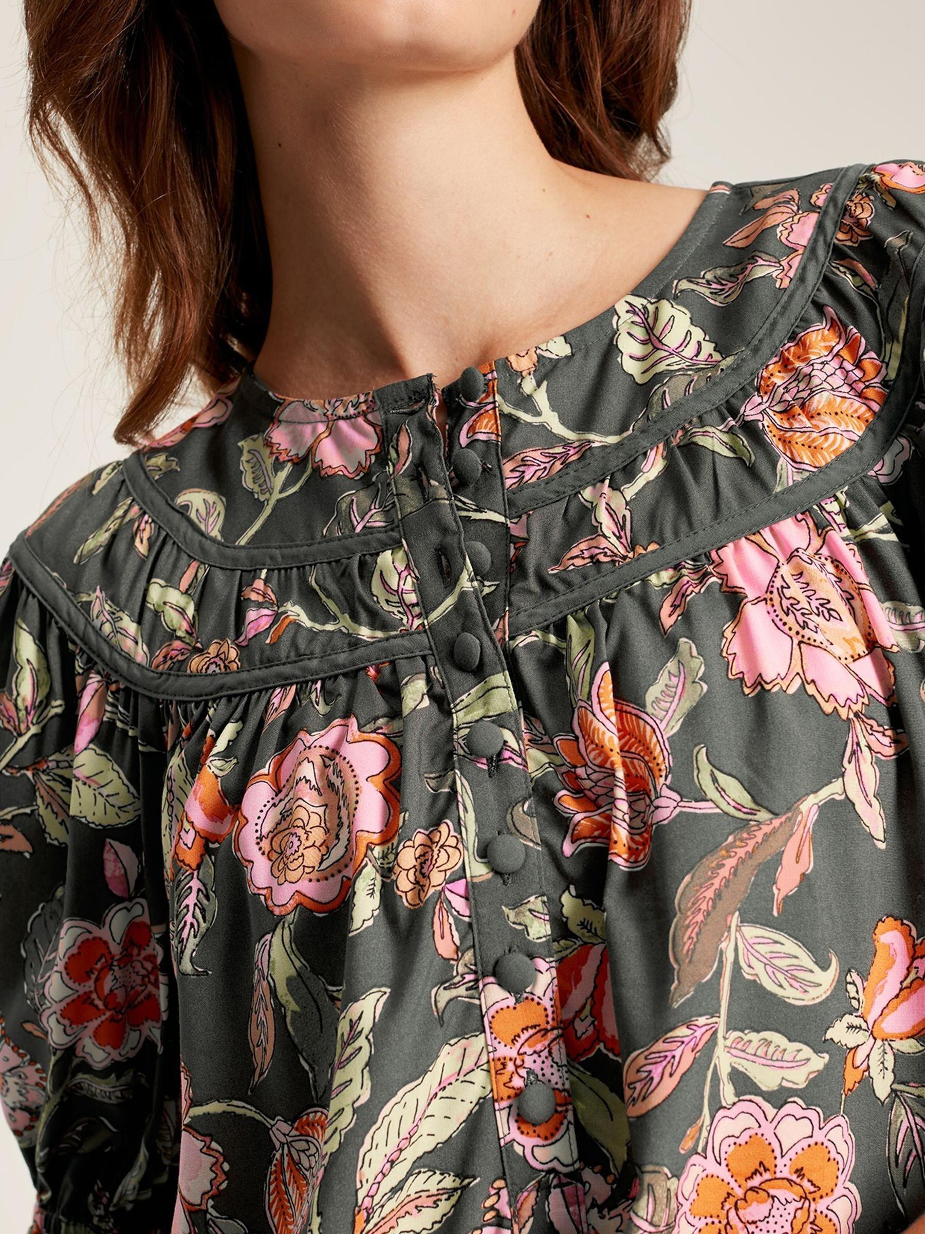 Eloisa Grey Curved Yoke Blouse - Image 3 of 6