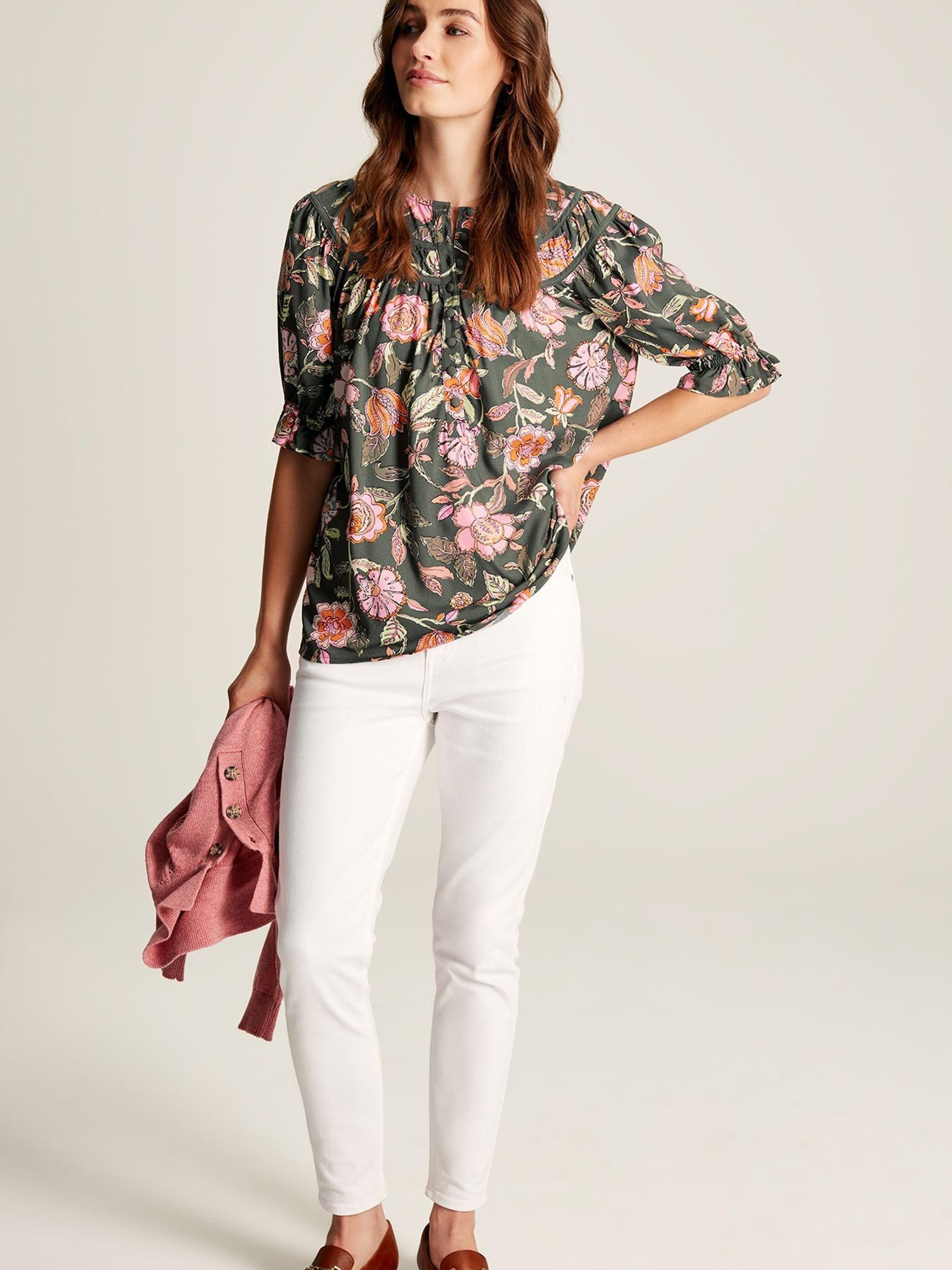 Eloisa Grey Curved Yoke Blouse - Image 5 of 6