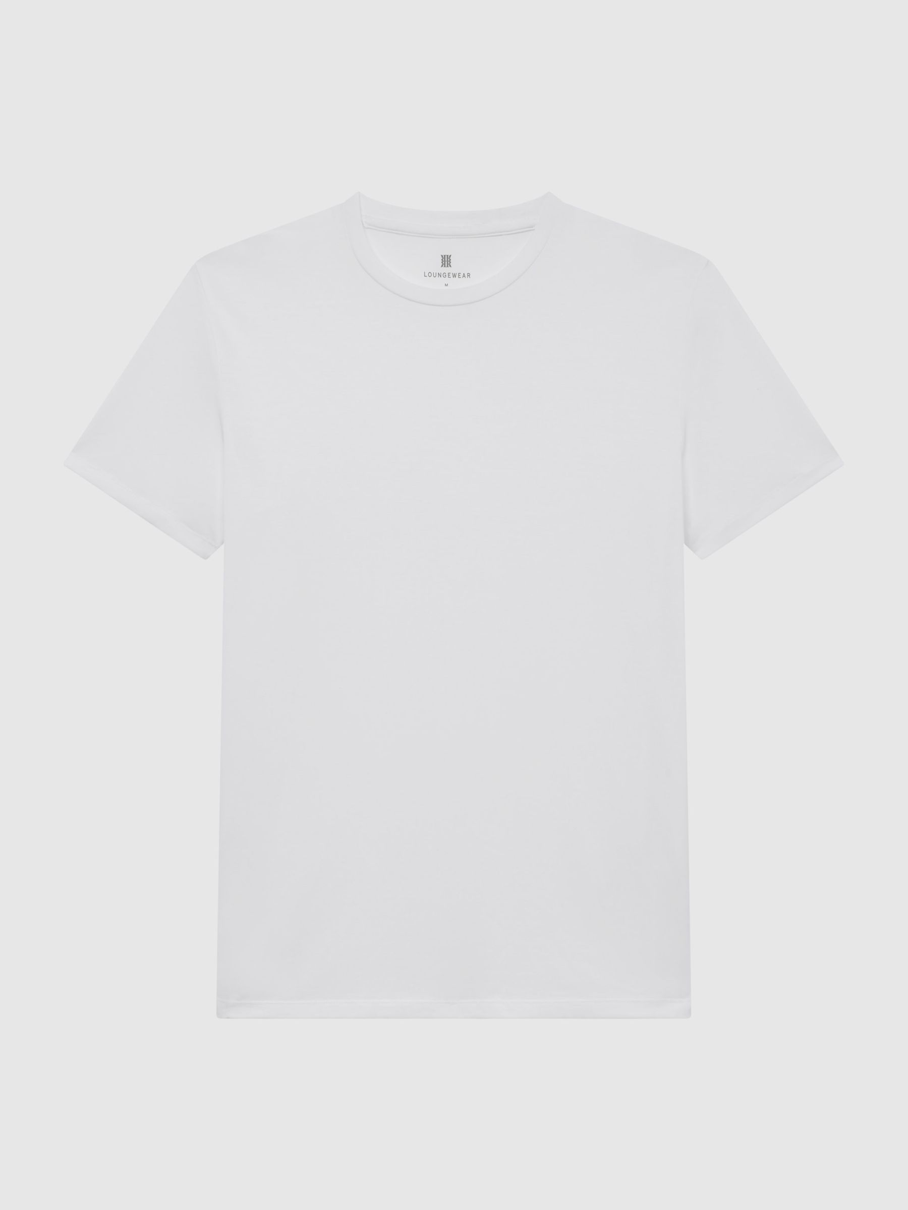 Crew Neck Mercerised Cotton Jersey T-Shirt in White - Image 2 of 6