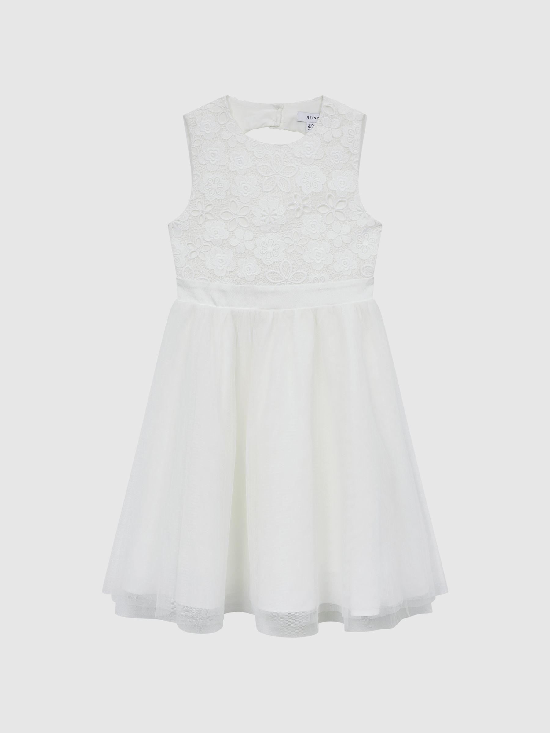 4-9 yrs Lace Tulle Occasion Dress in Ivory - Image 2 of 6 4-9 yrs Lace Tulle Occasion Dress in Ivory - Image 2 of 6