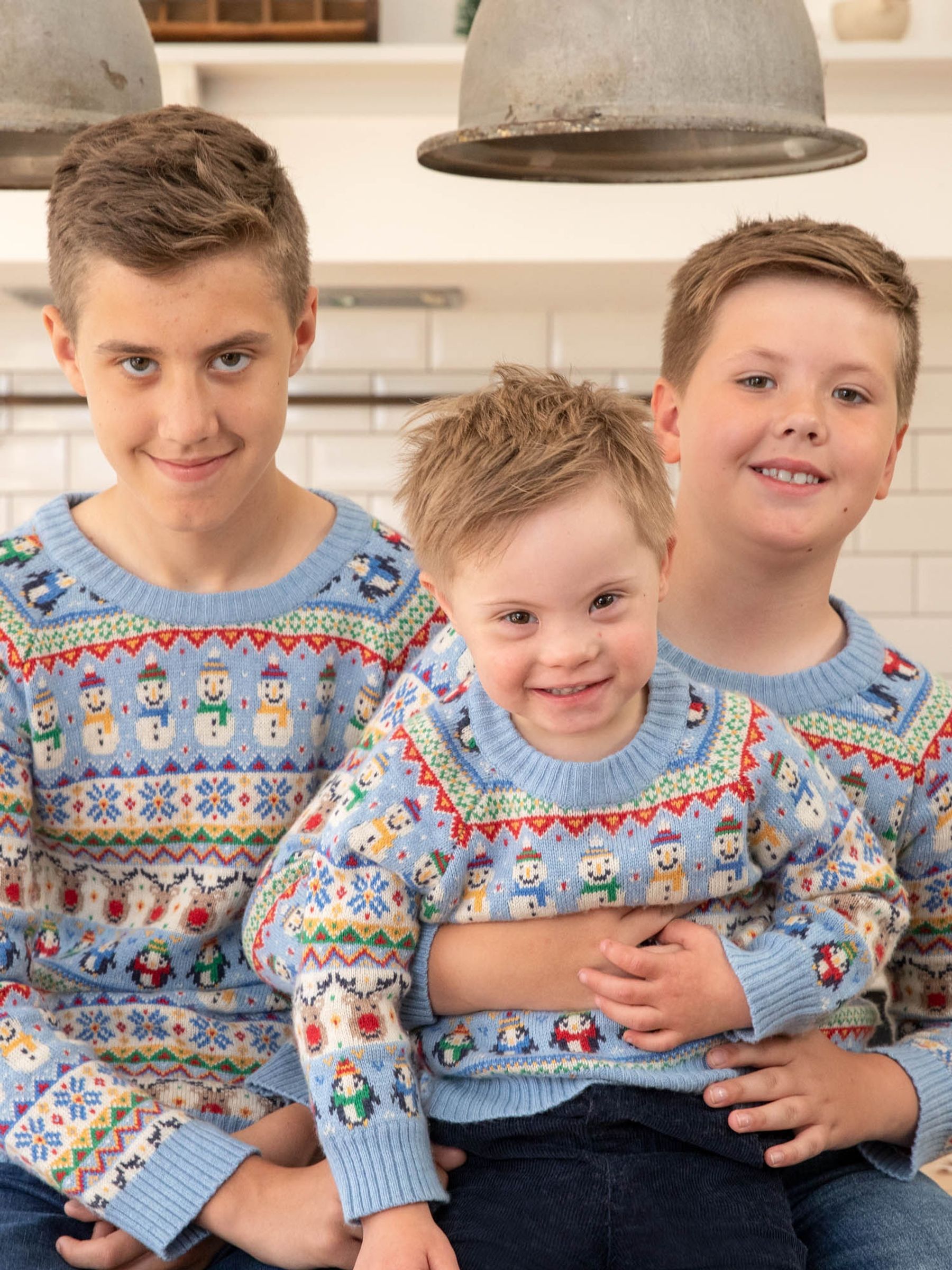 Blue Kids' Snowman Fairisle Pattern Jumper - Image 4 of 5