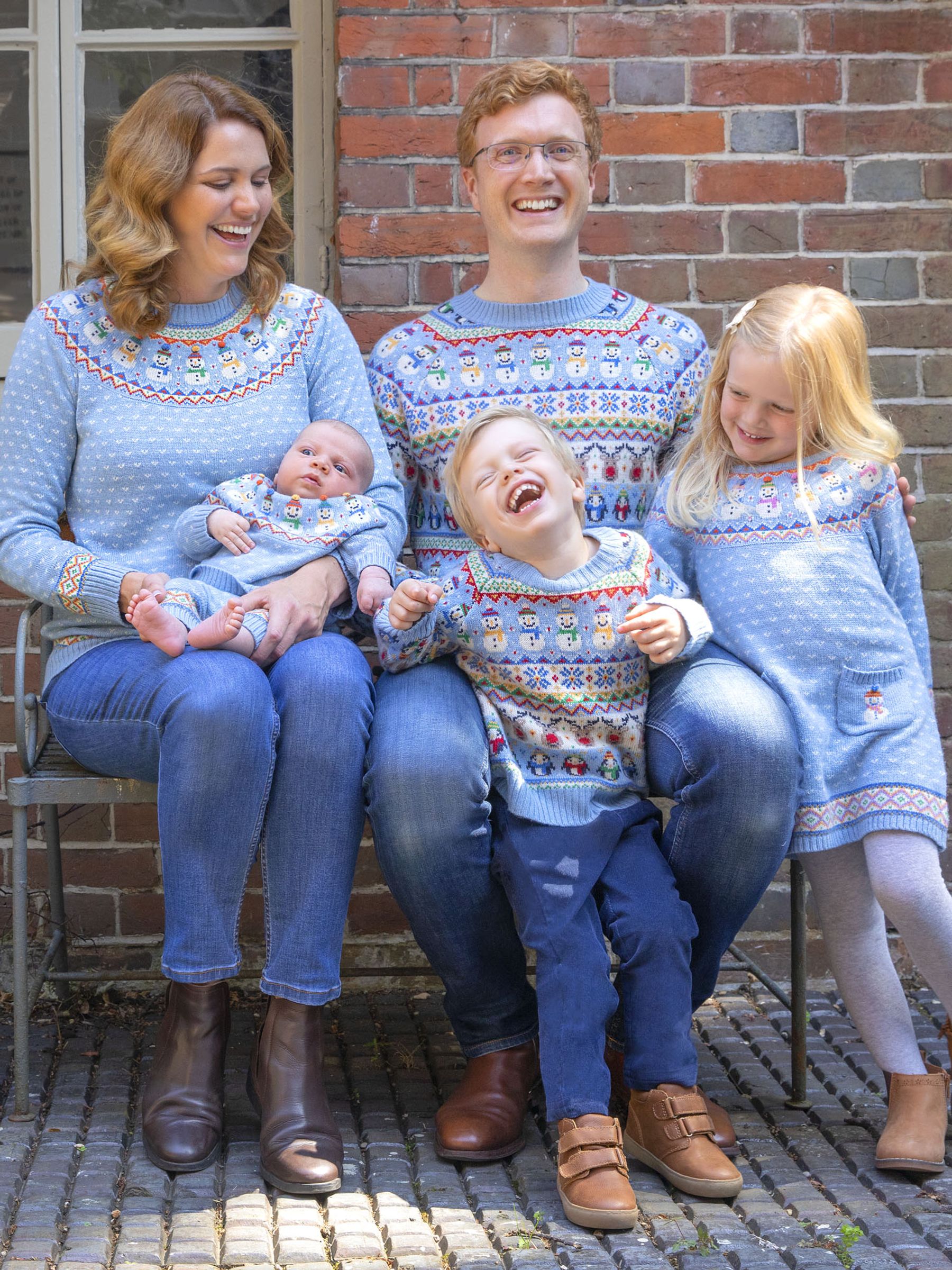 Blue Kids' Snowman Fairisle Pattern Jumper - Image 5 of 5