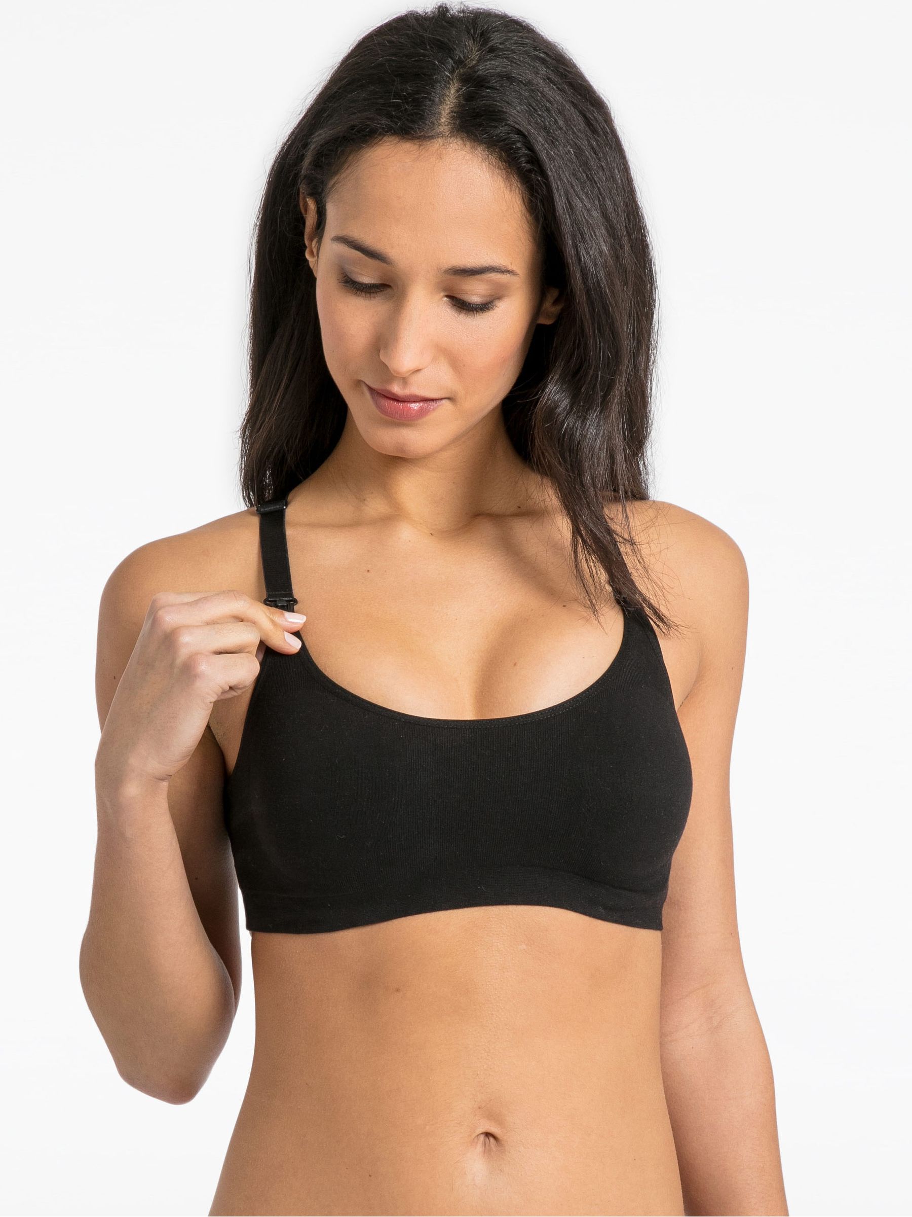 Black Cotton Rich Seamless Maternity & Nursing Bra - Image 1 of 3
