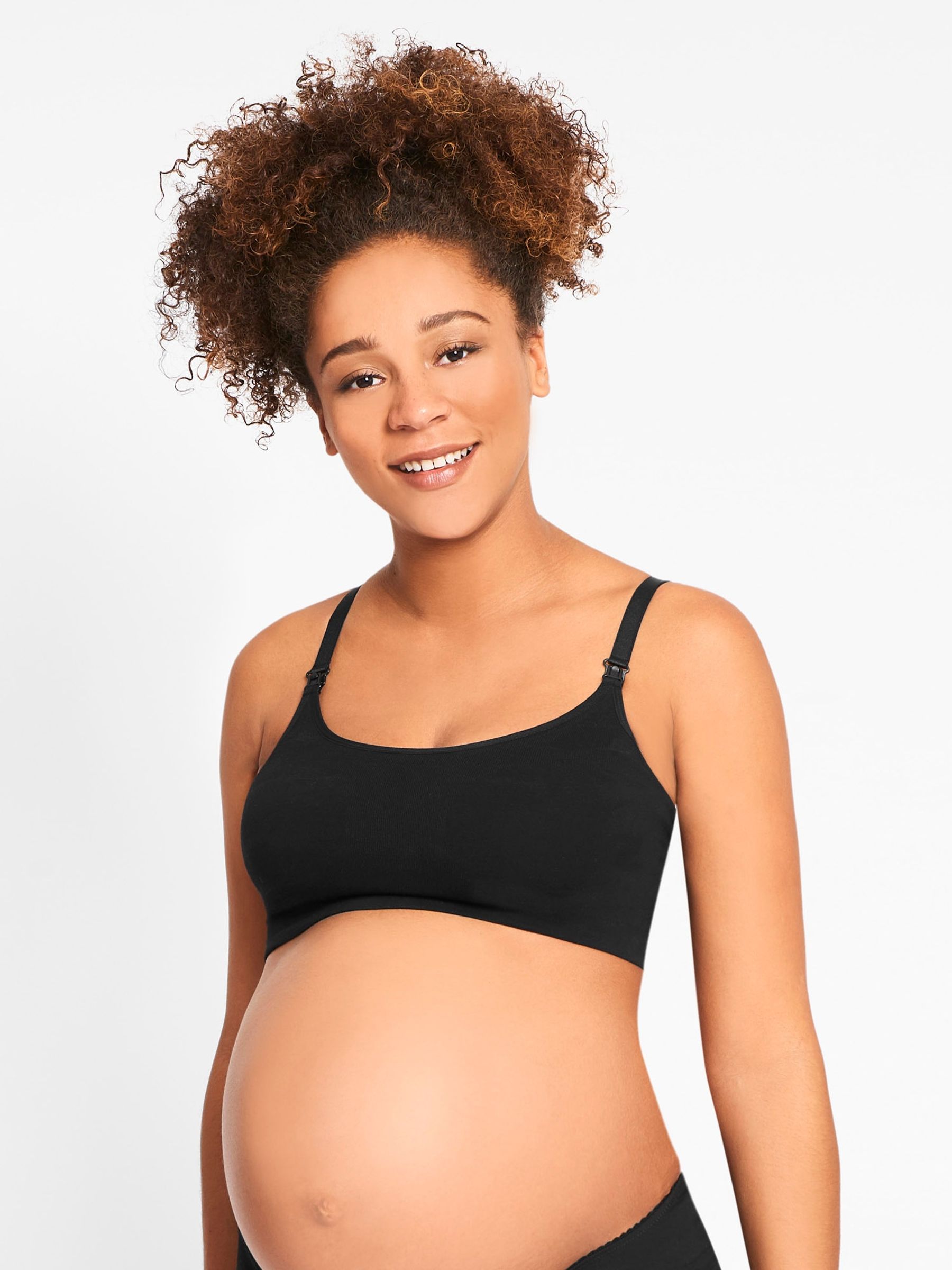 Black Cotton Rich Seamless Maternity & Nursing Bra - Image 3 of 3