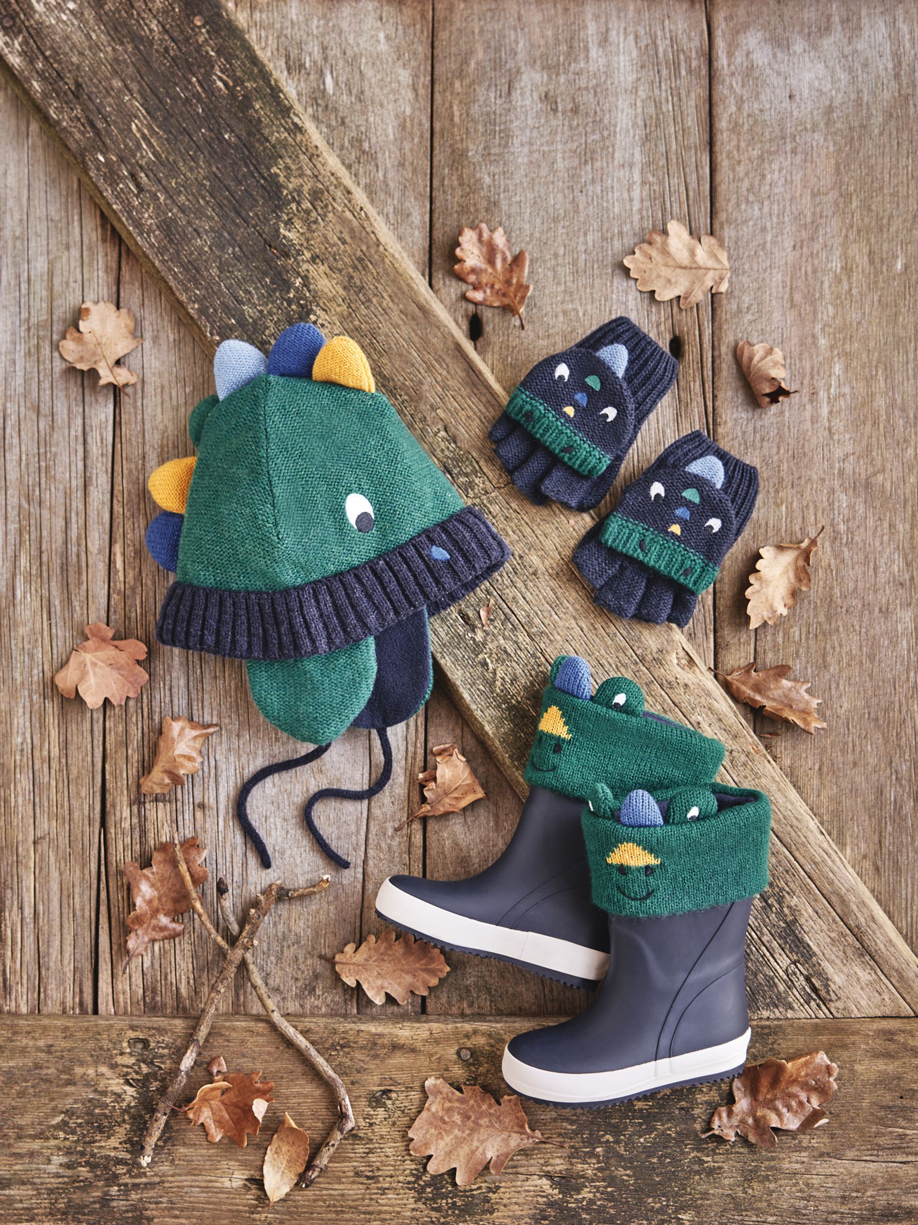 Navy Blue Dino Gloves - Image 3 of 3