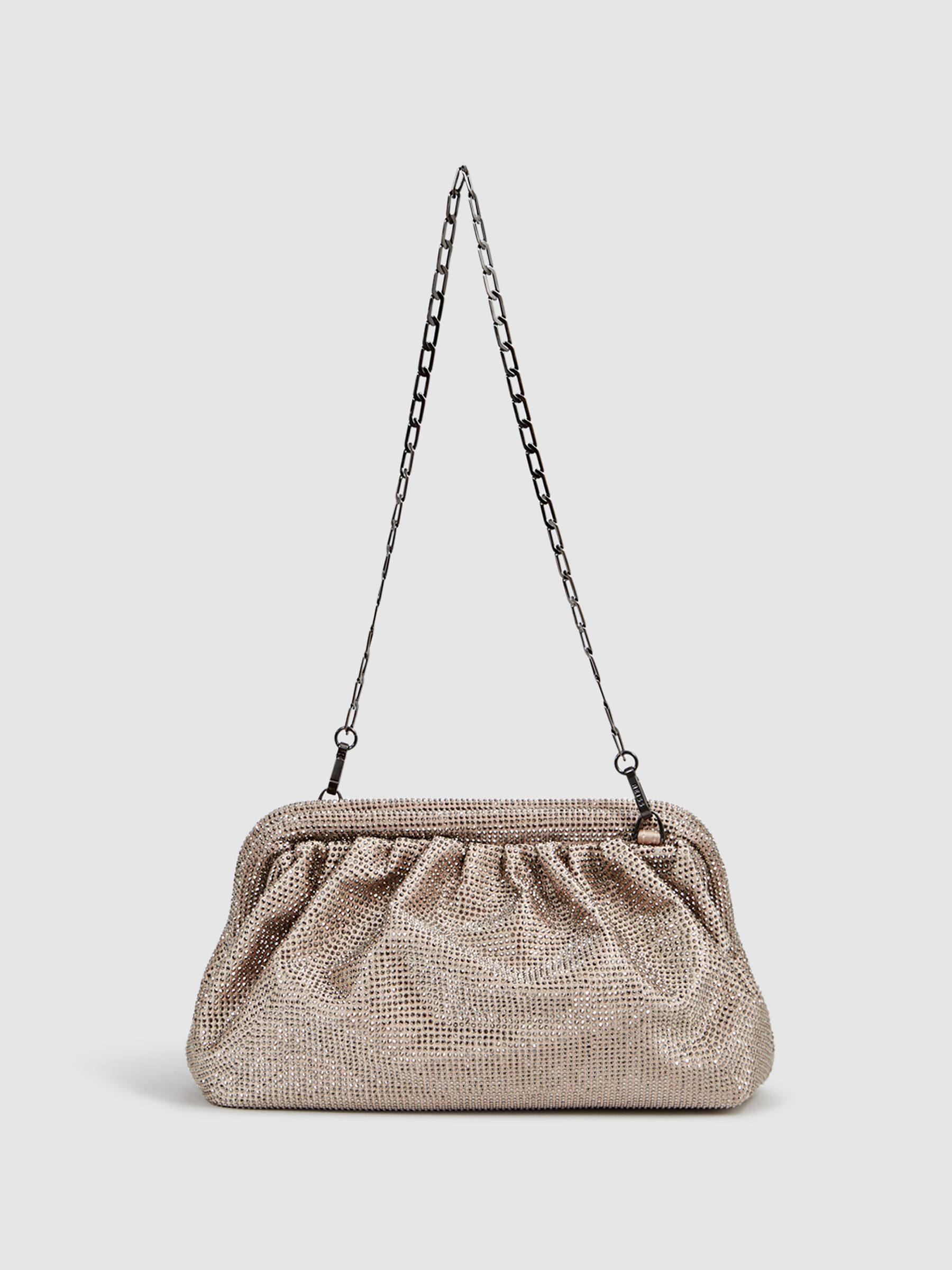 Hotfix Studded Shoulder Bag in Nude - Image 1 of 7