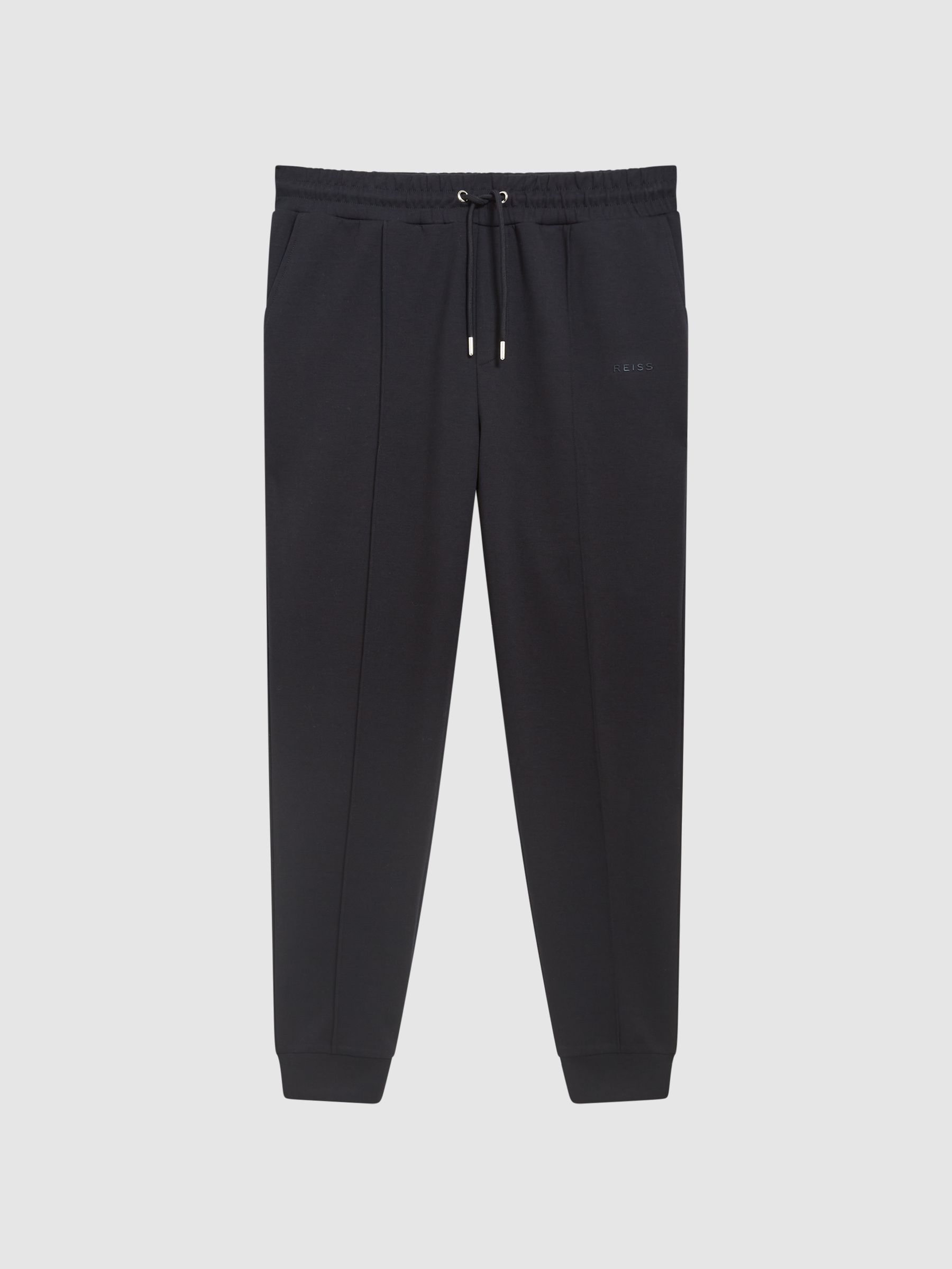 Interlock Drawstring Motif Joggers in Navy - Image 2 of 5