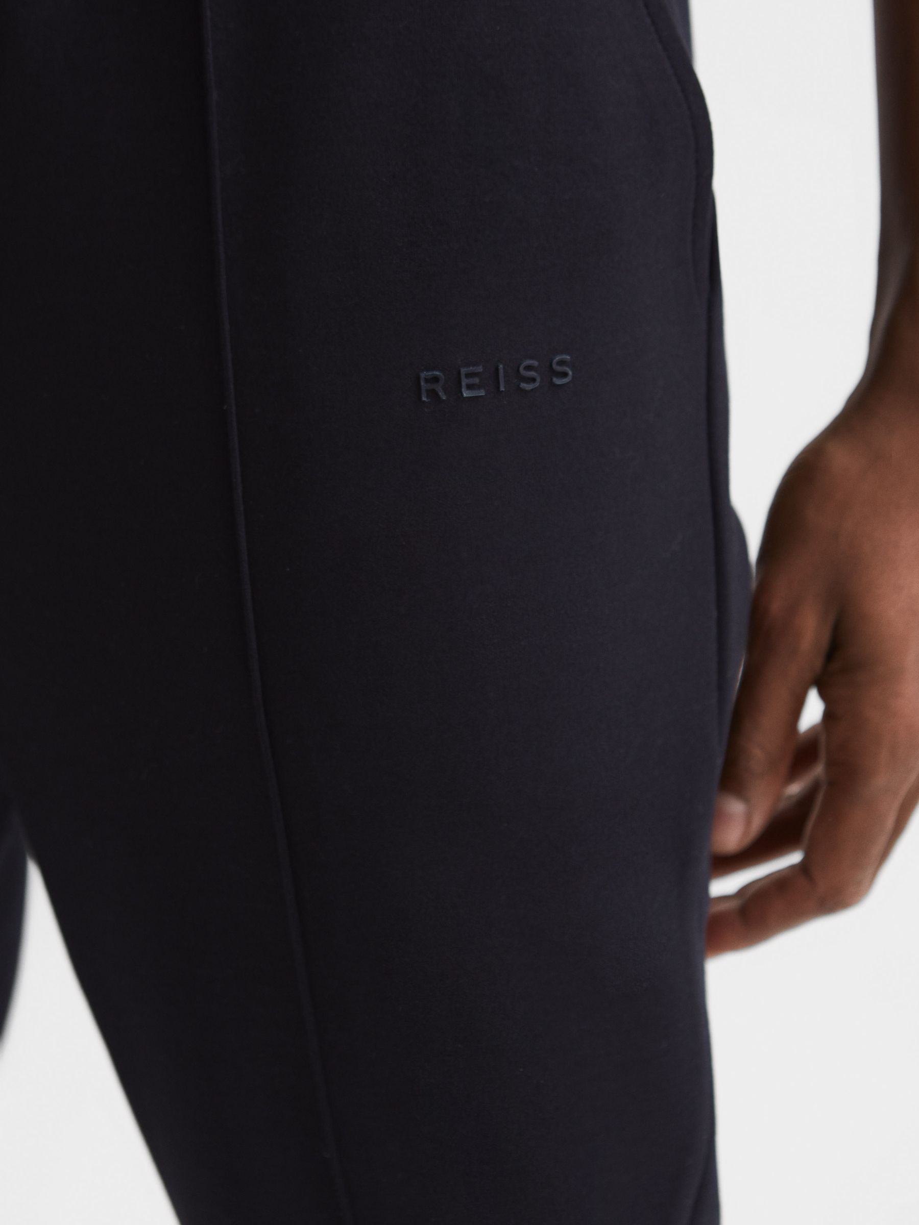 Interlock Drawstring Motif Joggers in Navy - Image 4 of 5