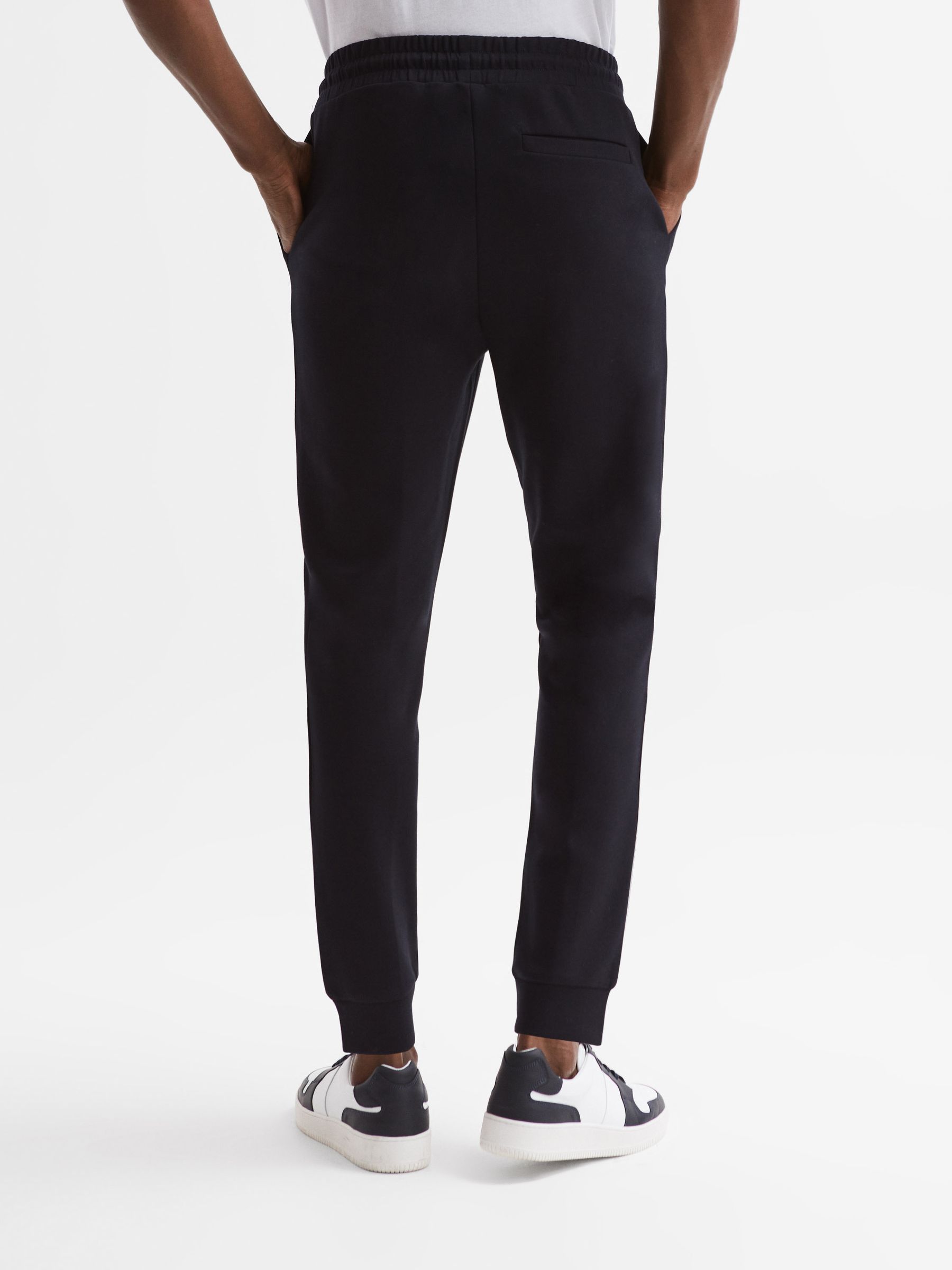 Interlock Drawstring Motif Joggers in Navy - Image 5 of 5
