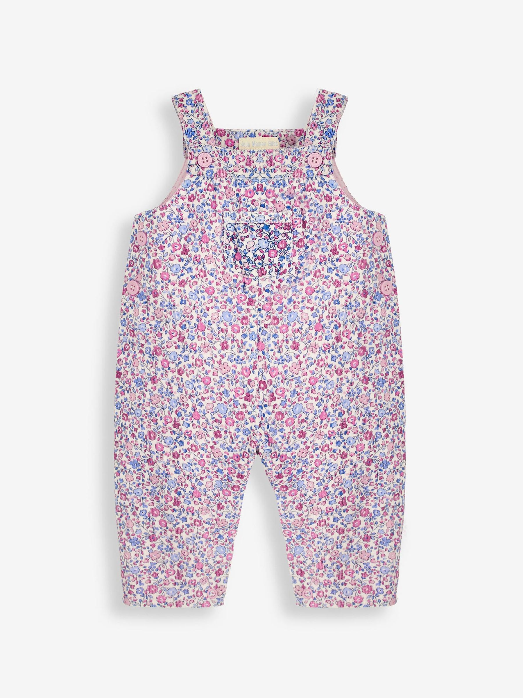 Ditsy Pretty Cord Dungarees in Periwinkle - Image 1 of 2