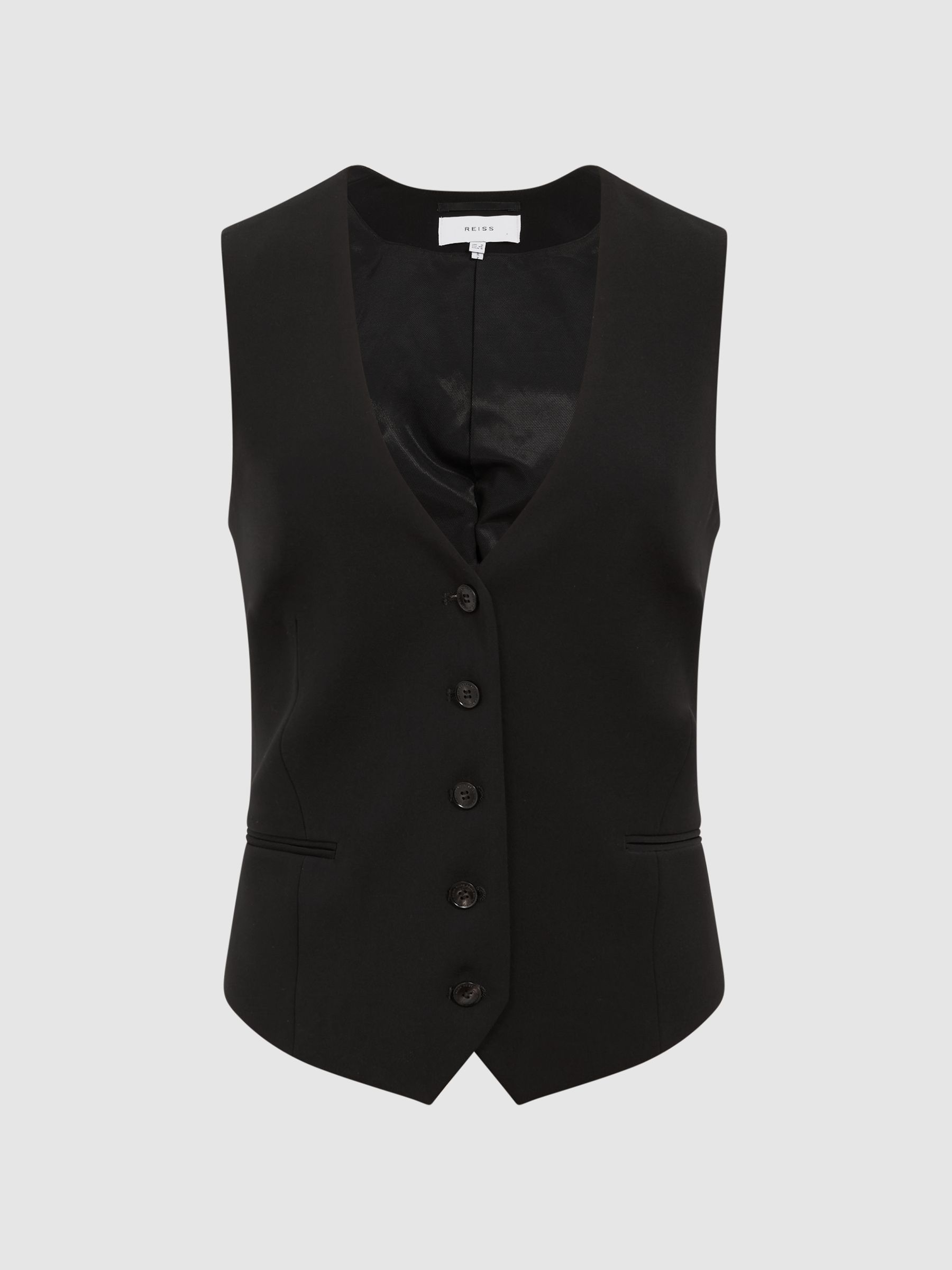 Tailored Fit Waistcoat in Black - Image 2 of 7