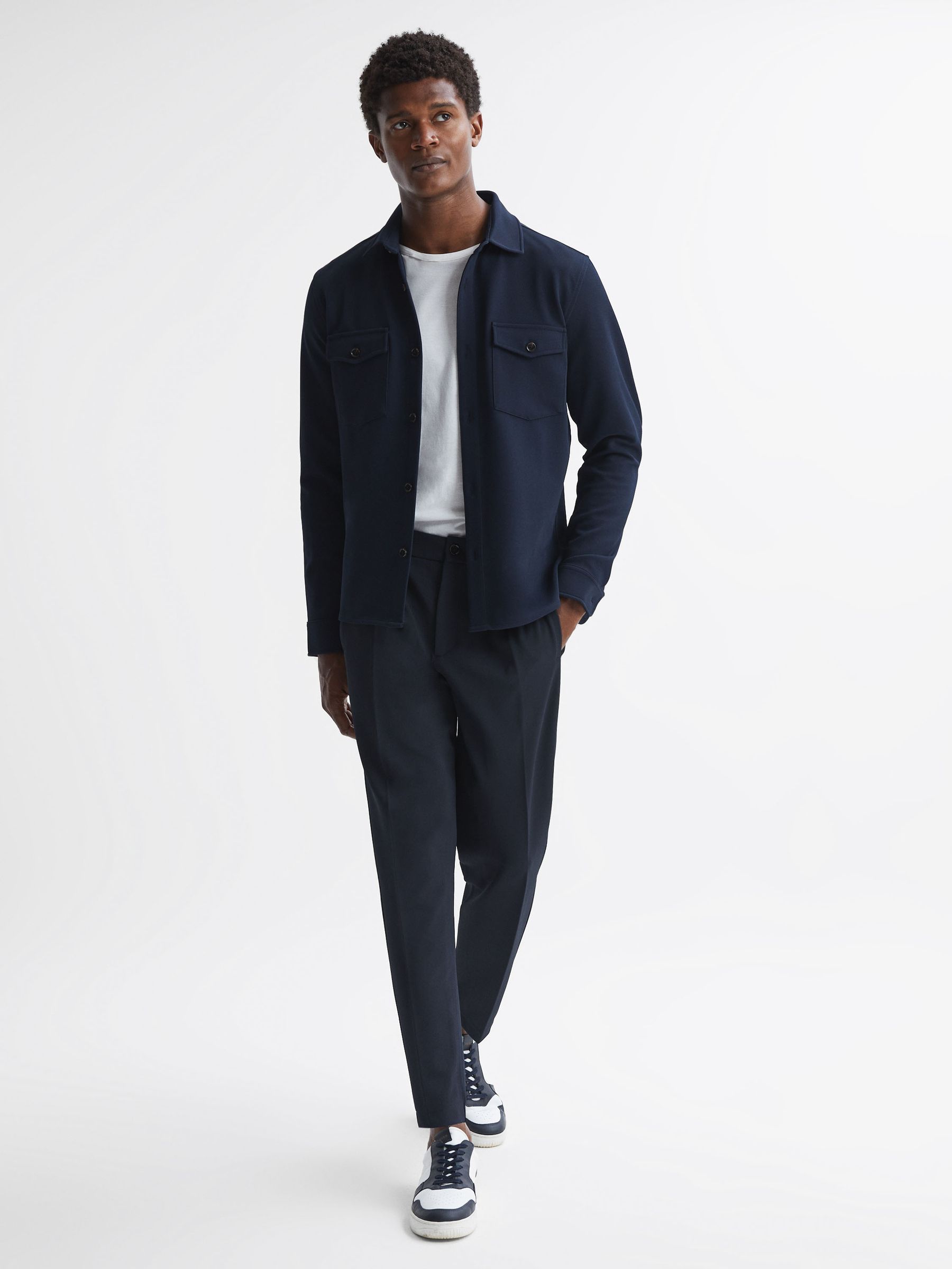 Tapered Trousers in Navy - Image 1 of 4