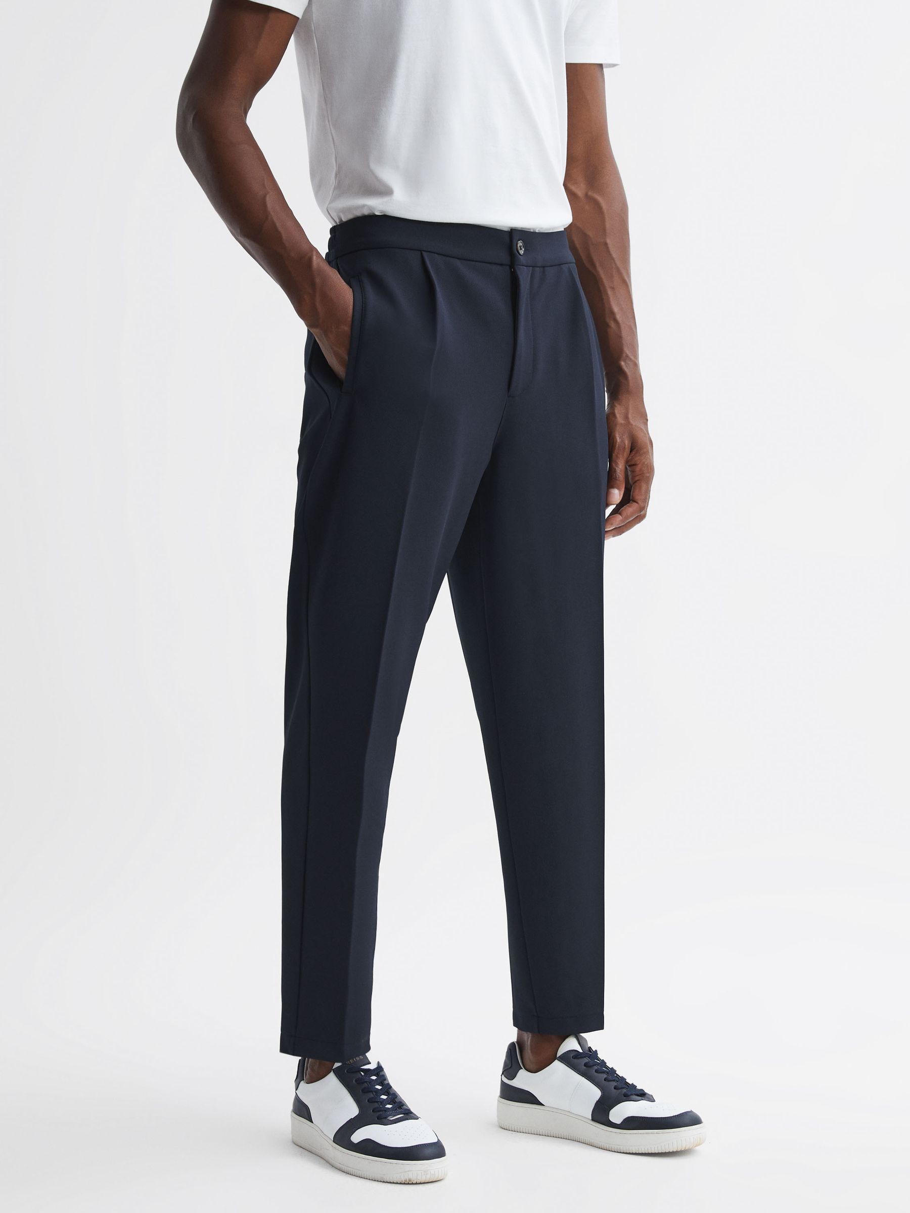 Tapered Trousers in Navy - Image 3 of 4