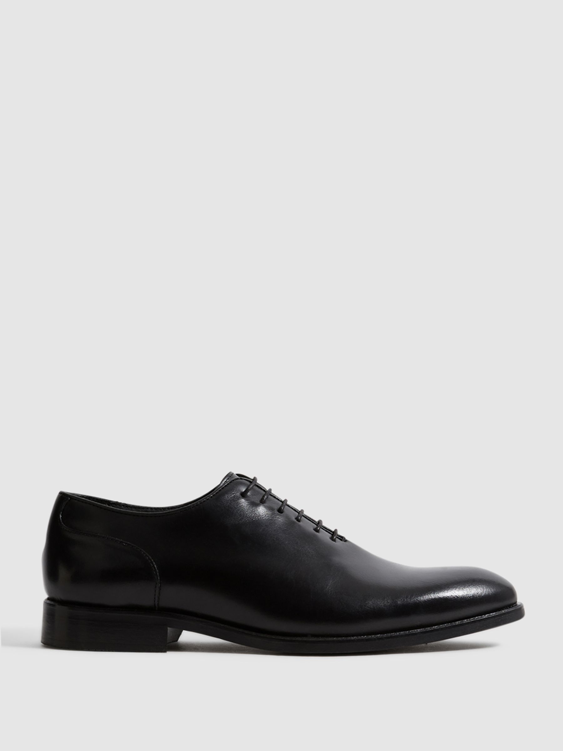Leather Whole Cut Shoes in Black - Image 1 of 6 Leather Whole Cut Shoes in Black - Image 1 of 6