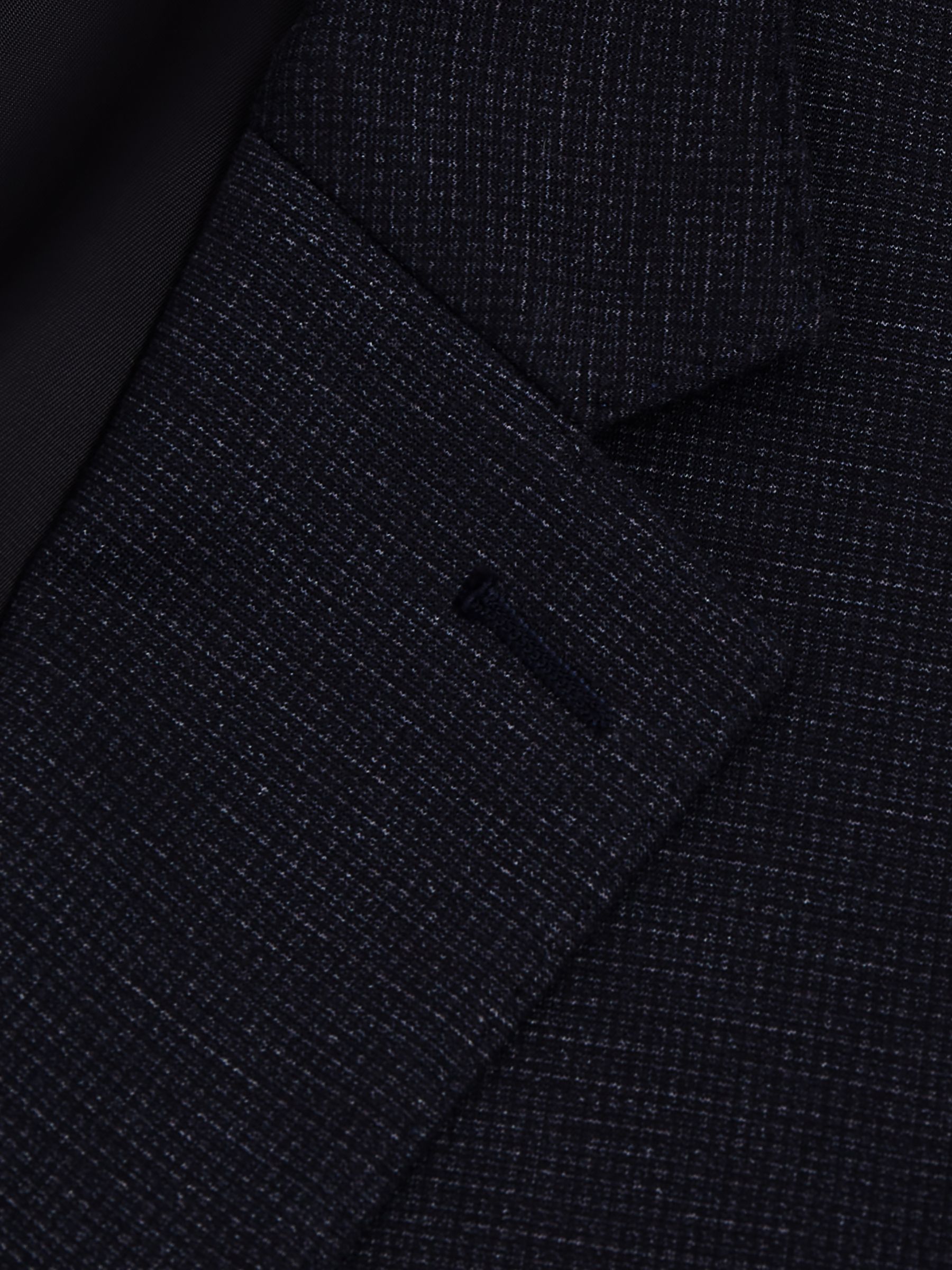 Sob Navy Single Breasted Jersey Textured Slim Fit Blazer - Image 8 of 10