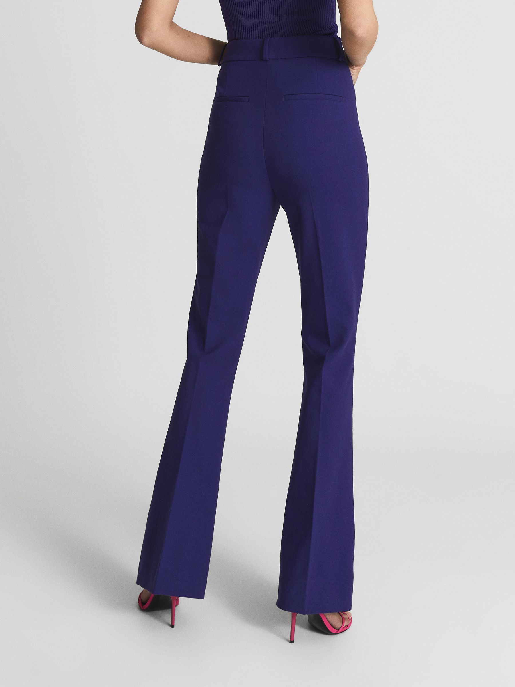 Flared High Rise Trousers in Purple - Image 5 of 6