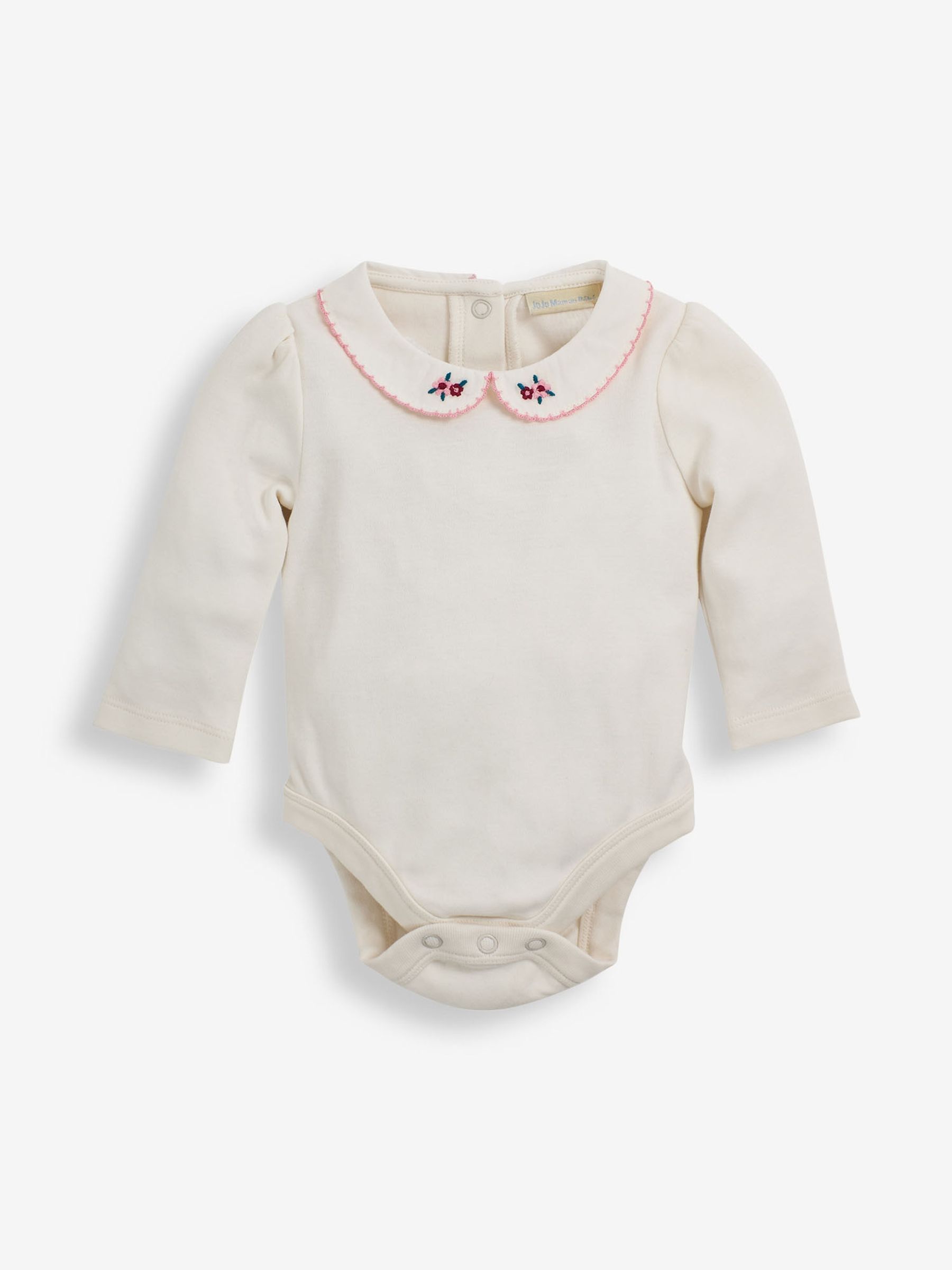 Floral Embroidered Collar Body in Cream - Image 1 of 2