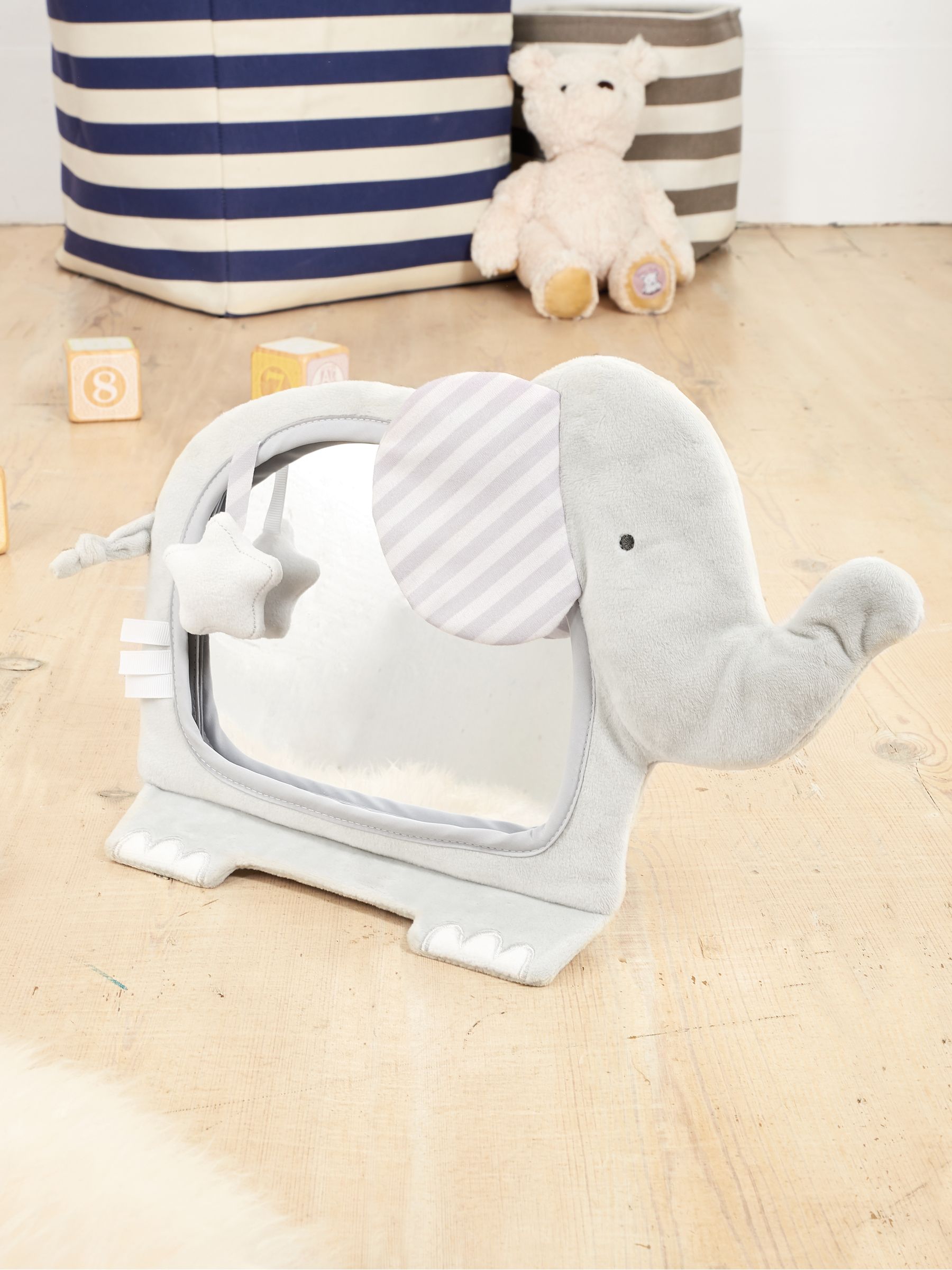 Elephant Tummy Time Mirror in Grey - Image 1 of 3